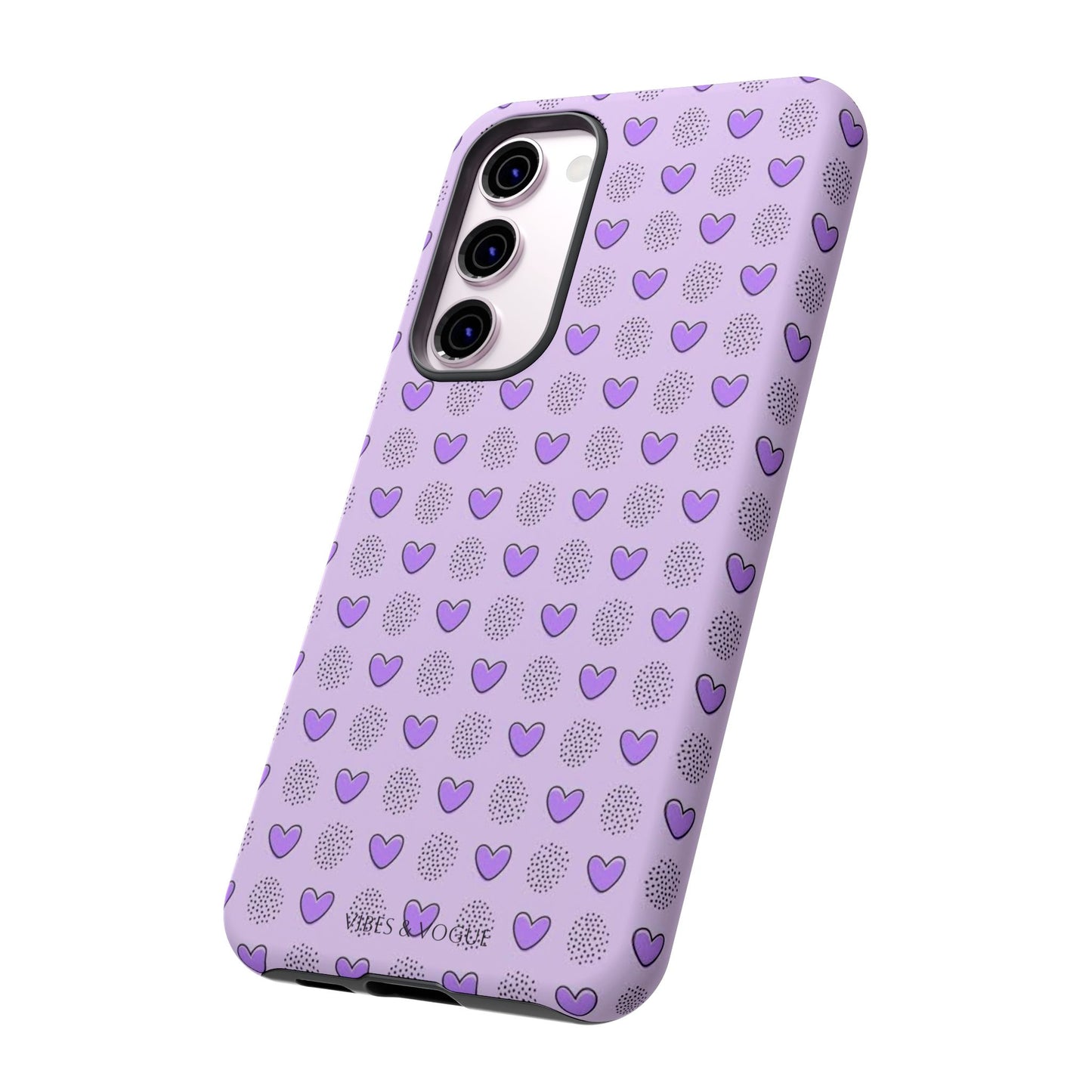 Purple Heart Pattern Phone Case - Tough Cases for a Stylish & Protective Vibe