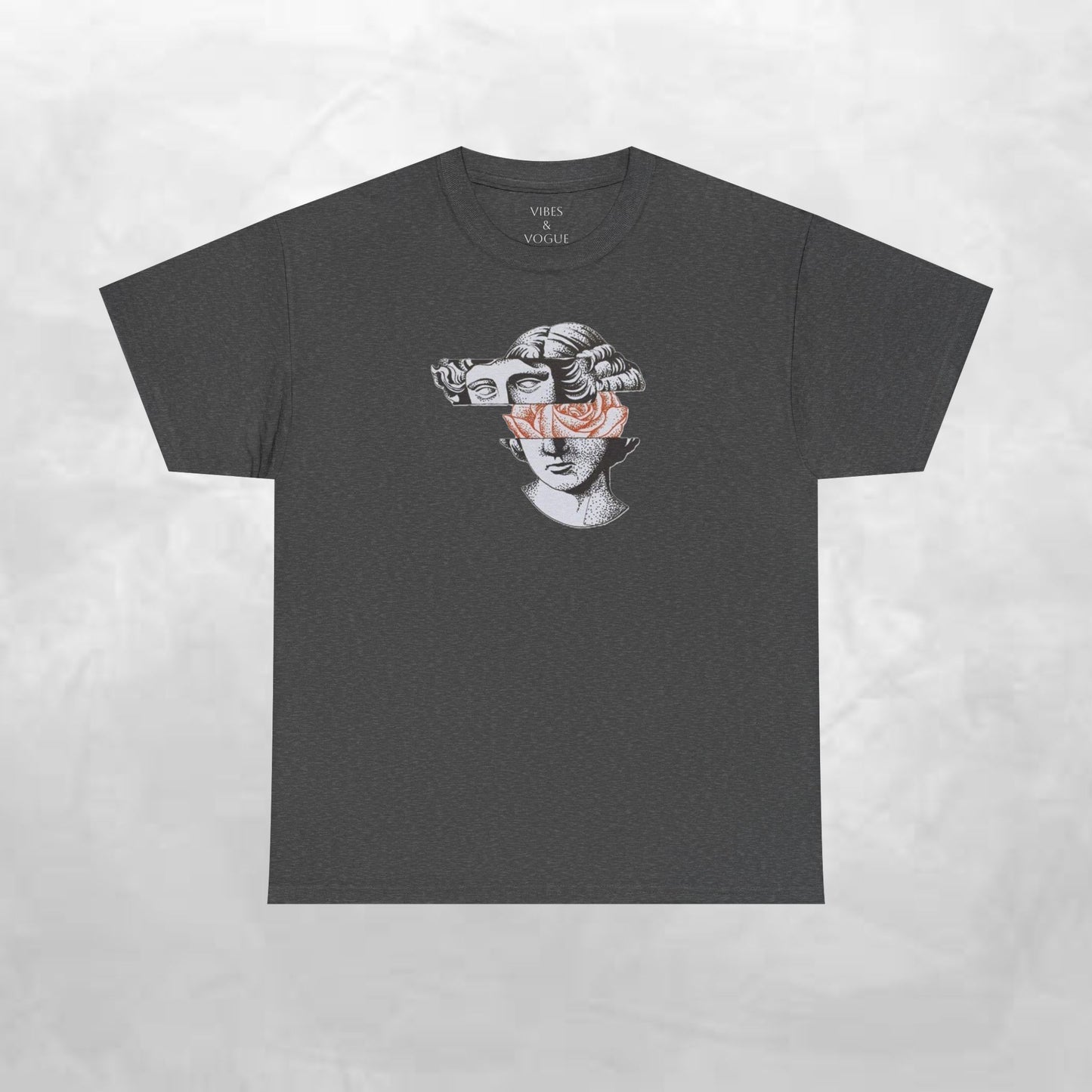 Artistic Unisex Heavy Cotton Tee – Abstract Face Design