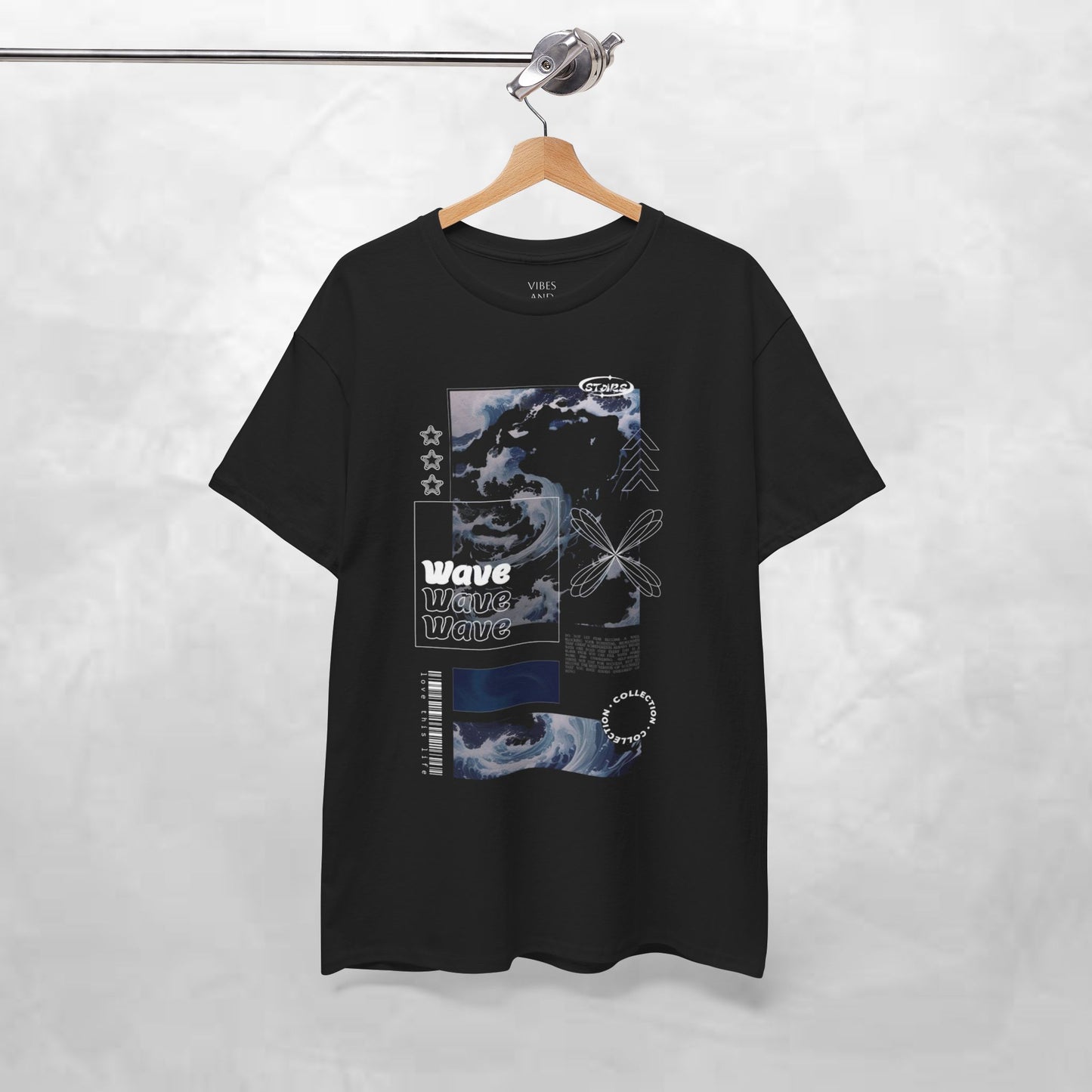Wave Graphic Tee — Retro Surf Collage T-Shirt