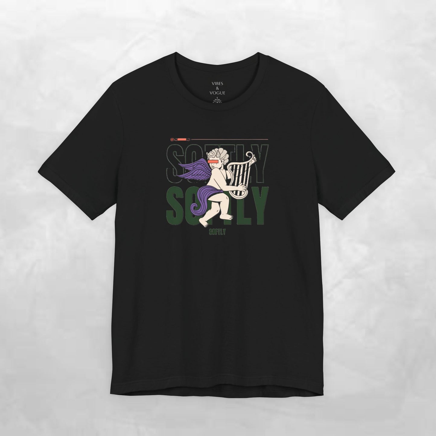 Unisex Short Sleeve Tee with Harp Design, Casual Tee, Gift for Music Lovers, Summer Wear, Concert Outfit, Friendship Tee