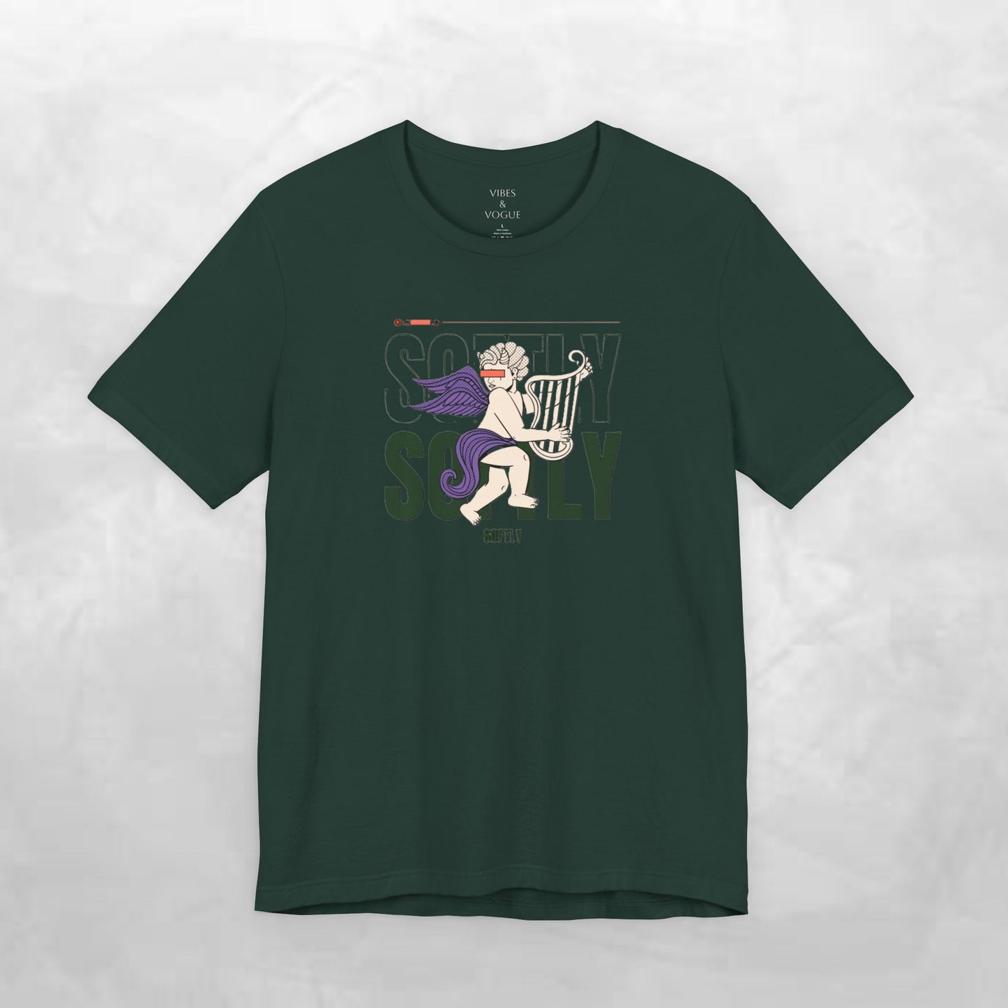 Unisex Short Sleeve Tee with Harp Design, Casual Tee, Gift for Music Lovers, Summer Wear, Concert Outfit, Friendship Tee