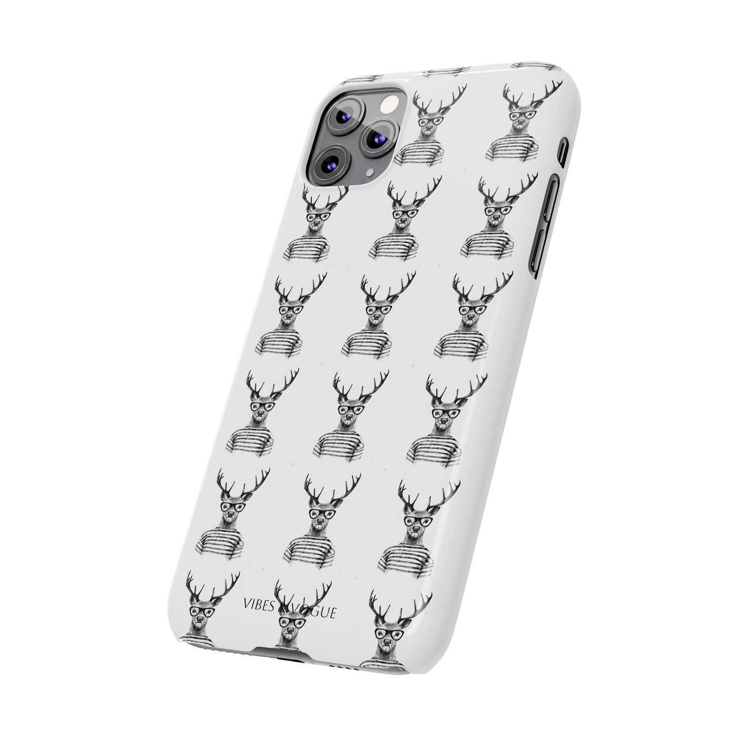 Stylish Slim Phone Case with Cool Stag Design