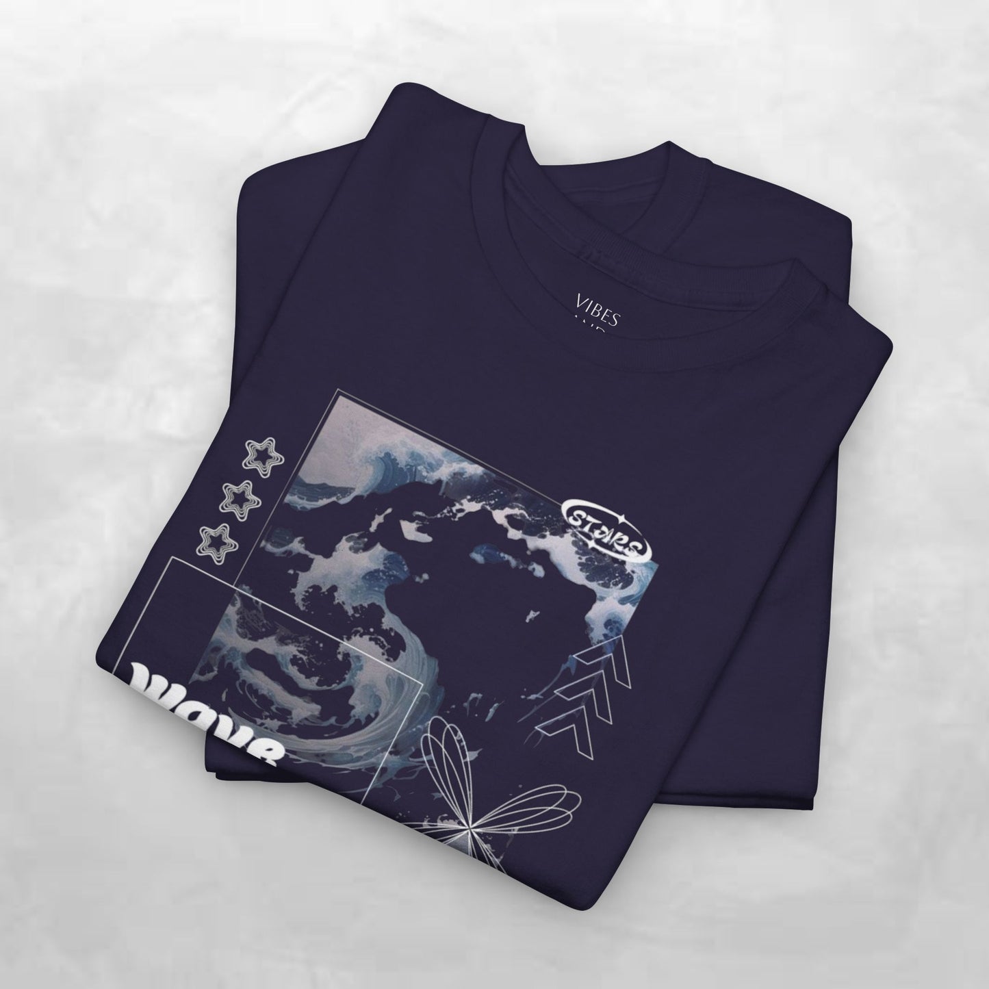 Wave Graphic Tee — Retro Surf Collage T-Shirt