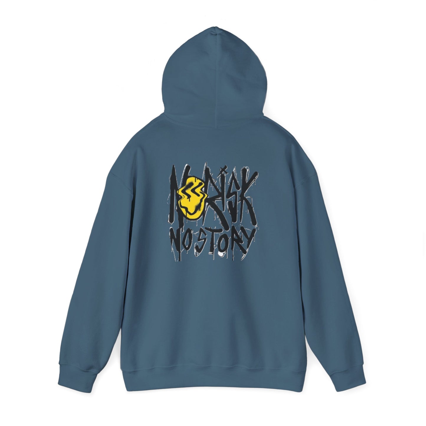 Unisex Heavy Blend Hooded Sweatshirt, Cozy Casual Wear, Trendy Street Style, Gift for Friends, Vibes & Vogue Design, Norisk No Story Hoodie