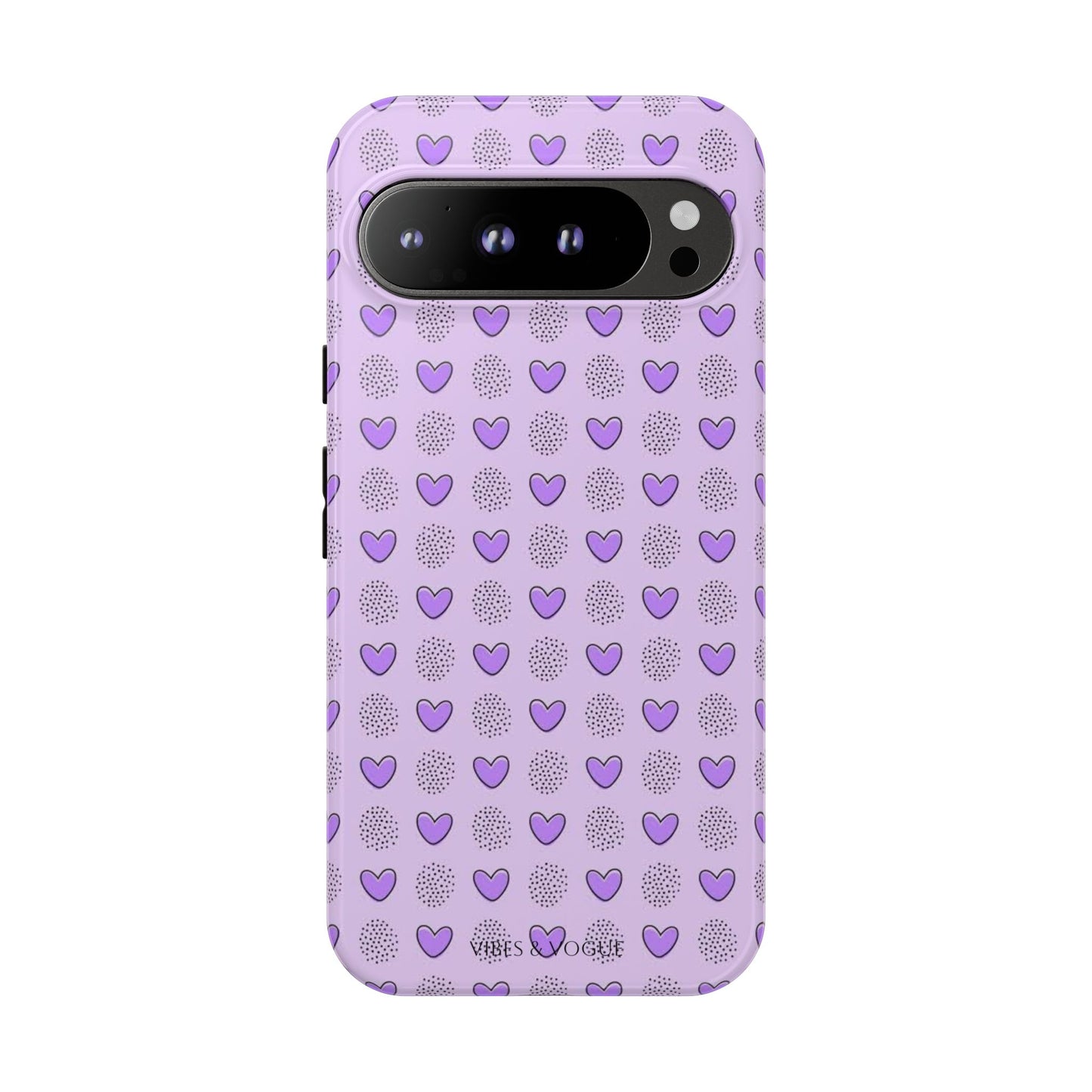 Purple Heart Pattern Phone Case - Tough Cases for a Stylish & Protective Vibe