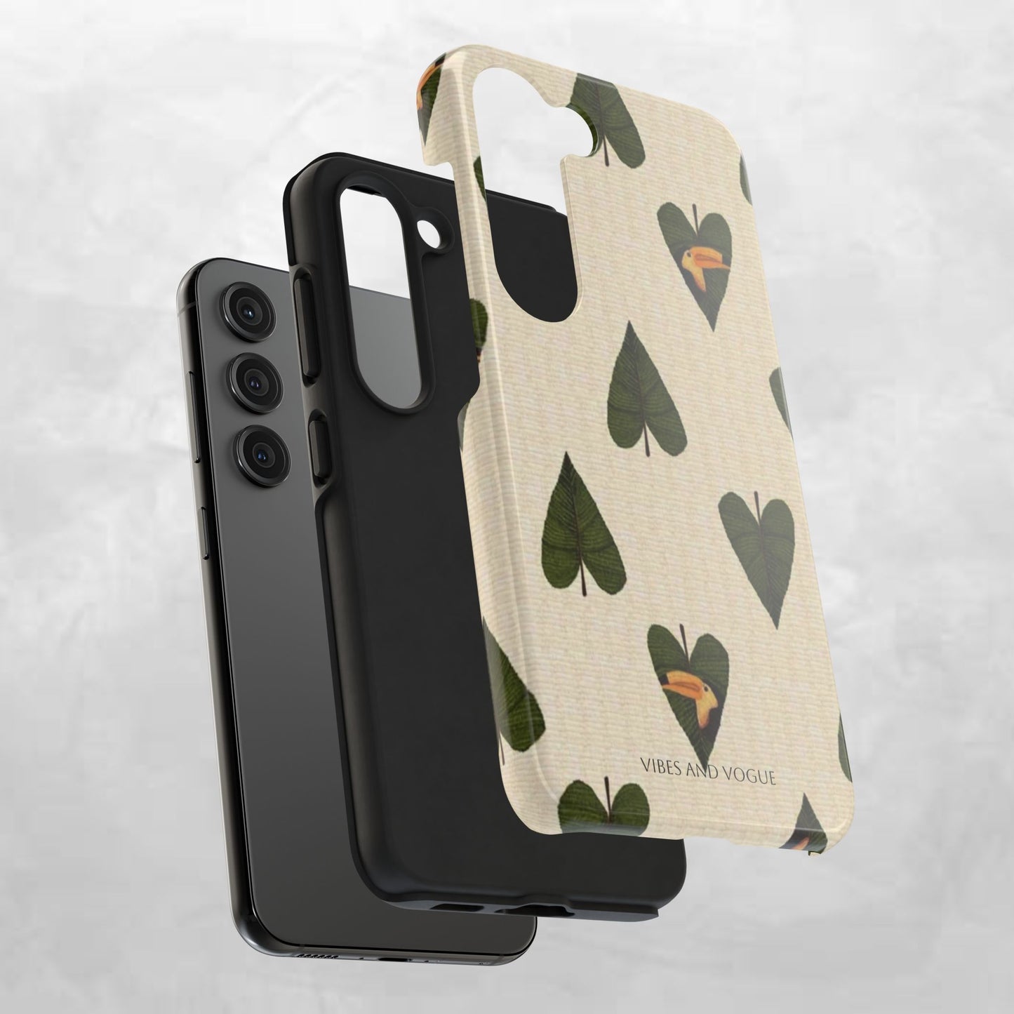 Tough Phone Case — Green Leaf Heart Pattern Tough Phone Case (Vibes and Vogue)
