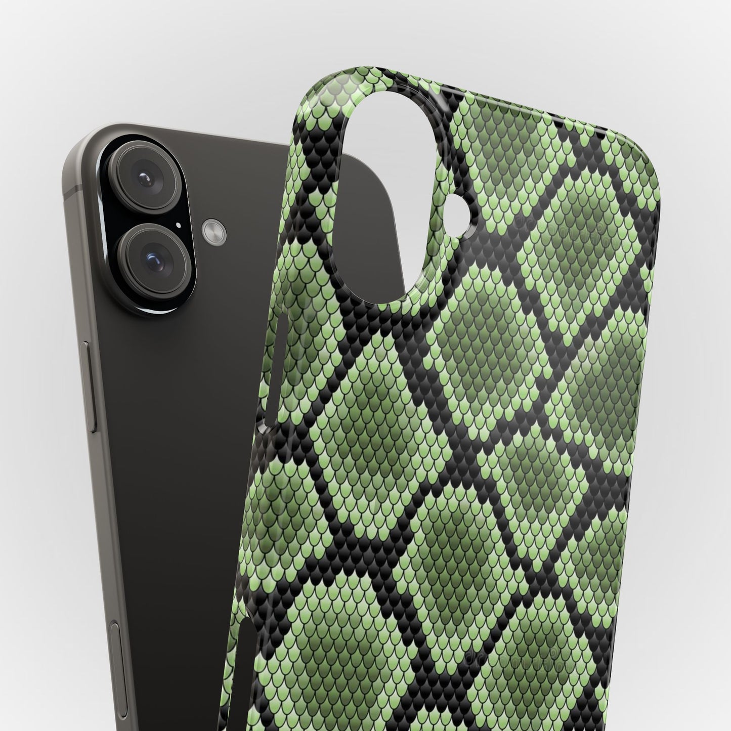 Sleek Green Snake Skin Slim Phone Case - Stylish & Protective for All Occasions