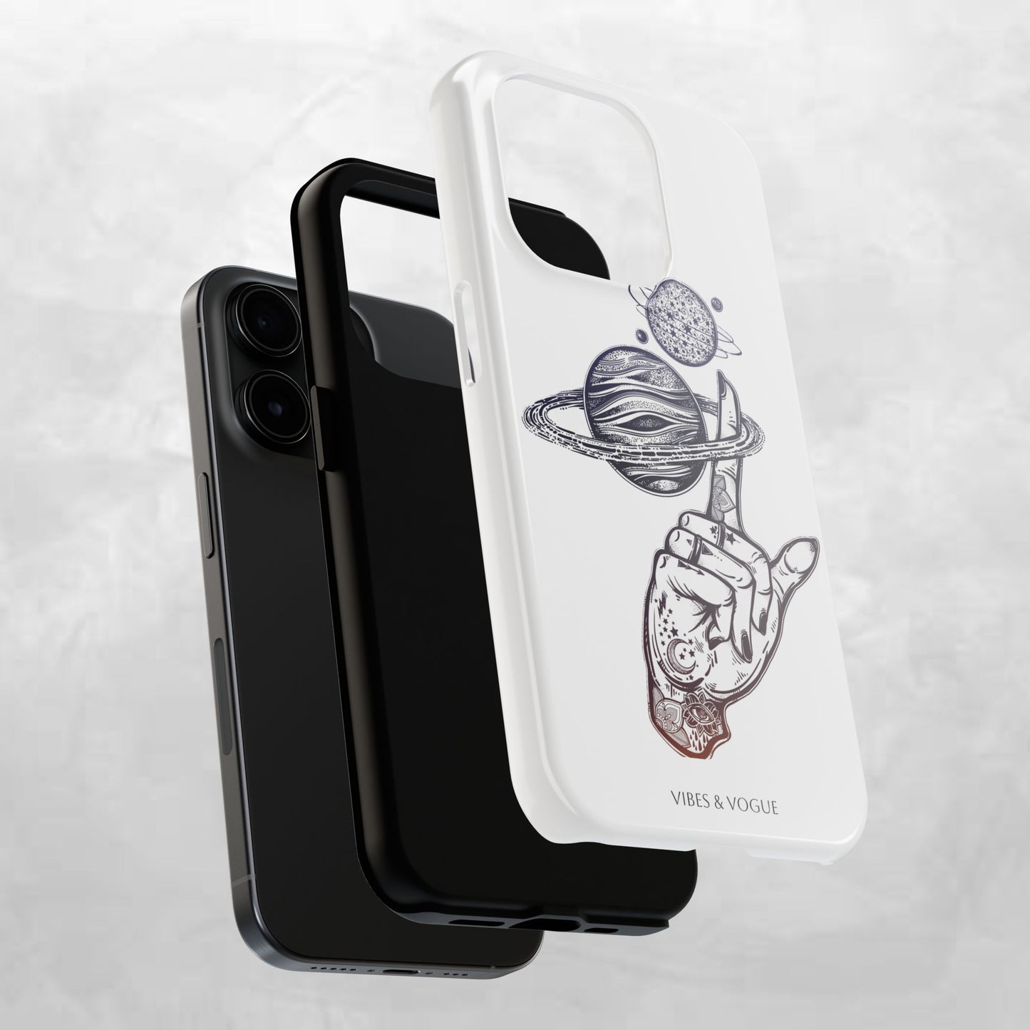 Cosmic Tattoo Phone Case, Unique Galaxy Cell Phone Cover, Gift for Astronomers, Trendy Space Phone Protector, Birthday and Holiday Gift