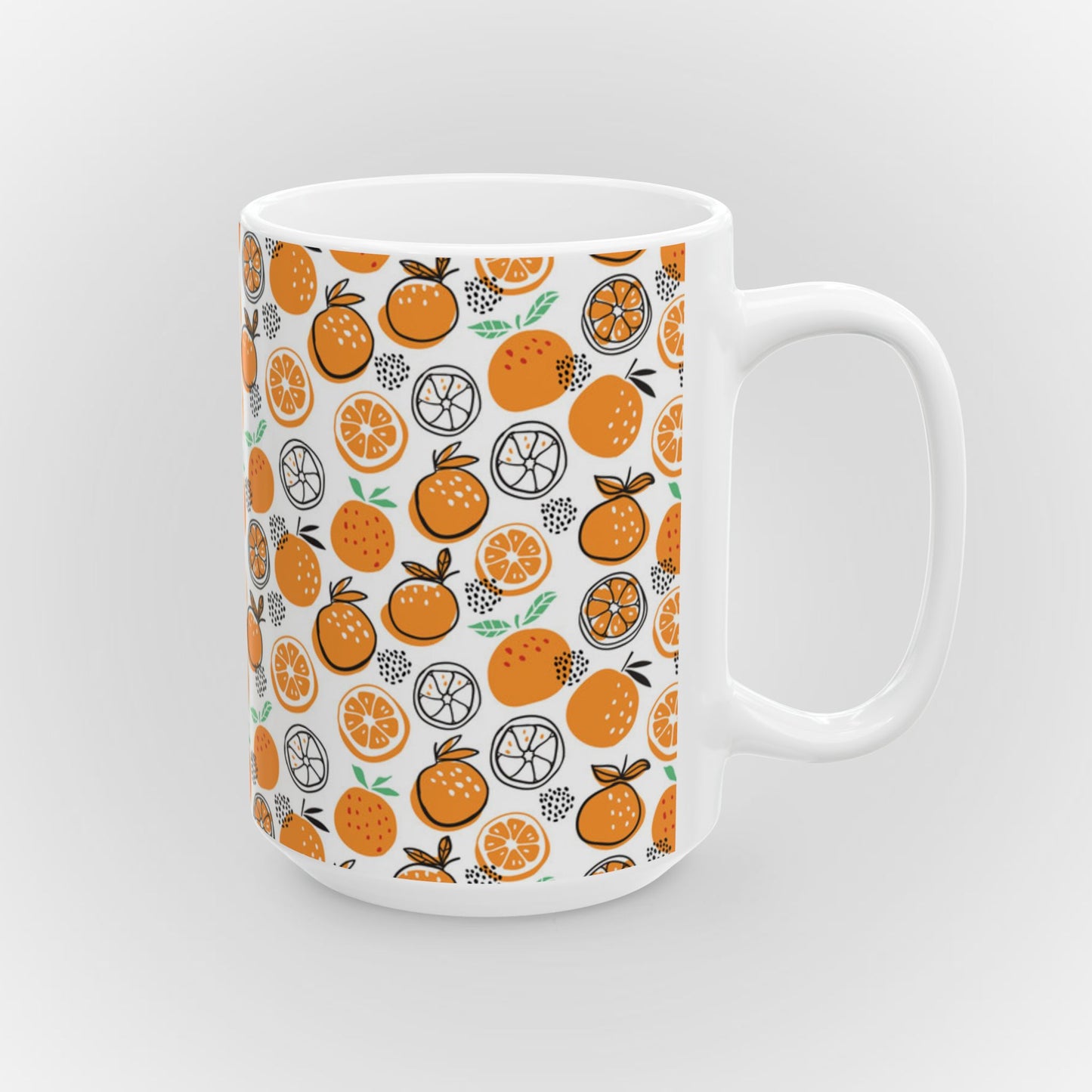 Citrus Patterned Ceramic Mug - Perfect for Summer Sips!