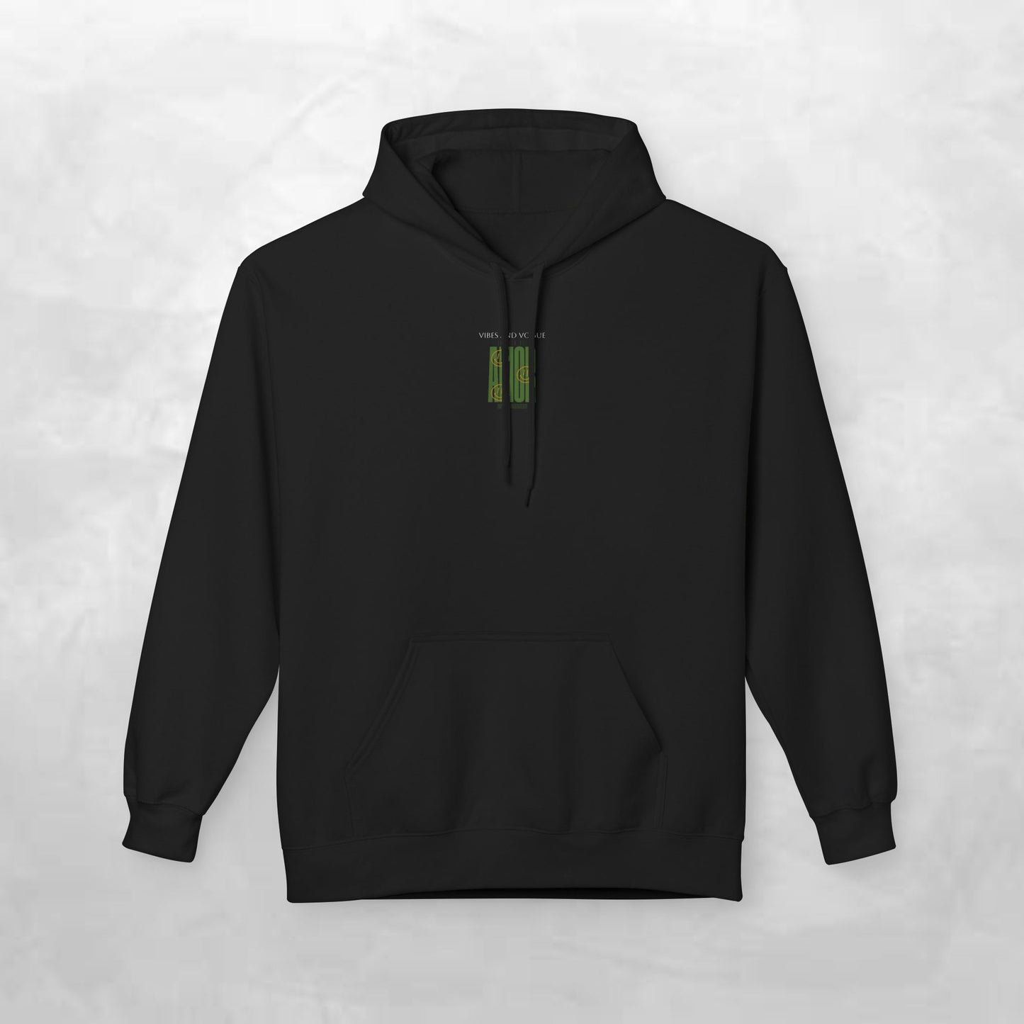 Amor Graphic Hoodie — Green Vintage Script Love Design