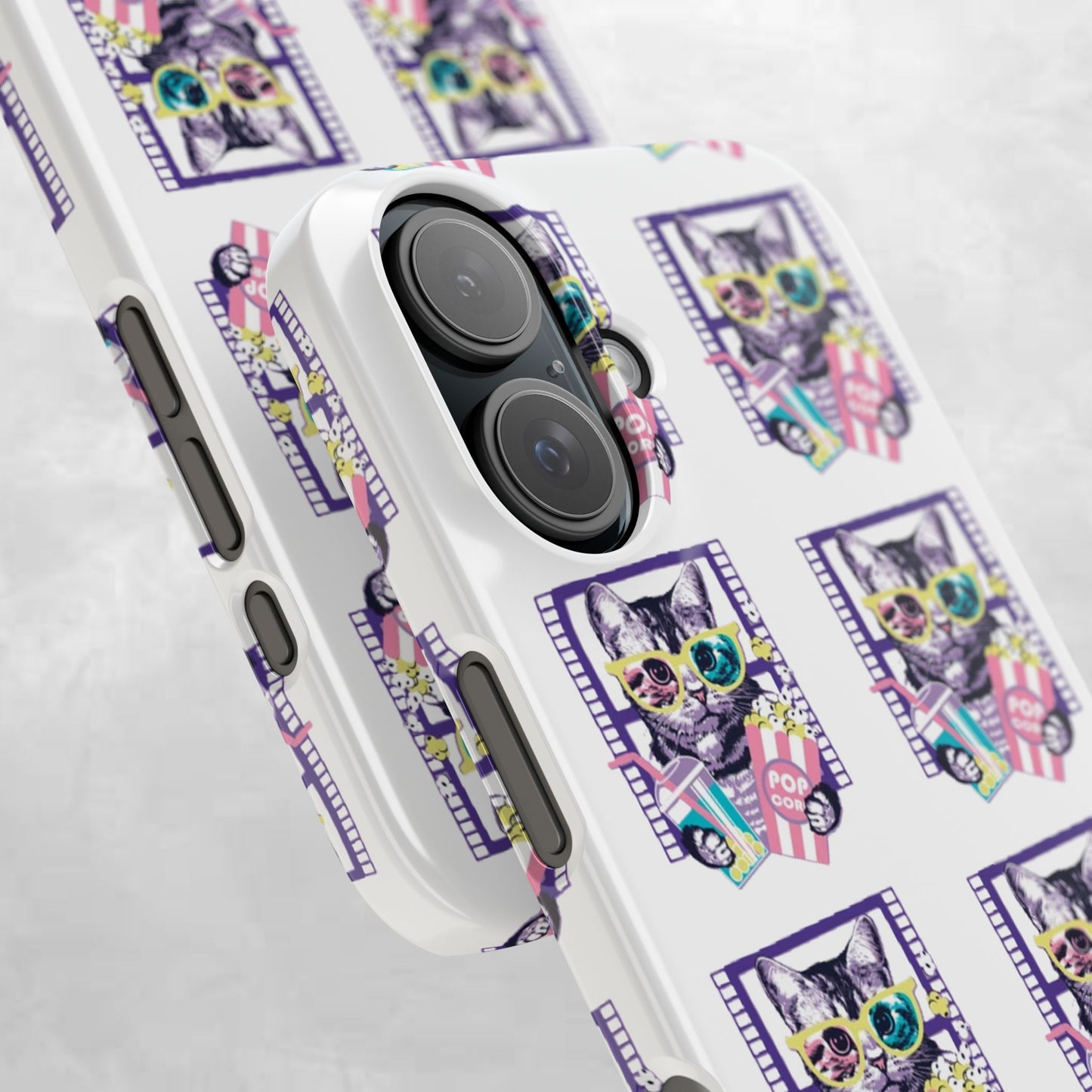 Cat Lover's Slim Phone Cases, Cute Cat Phone Covers, Pet-Themed Accessories, Gifts for Cat Lovers, Vibrant Patterned Cases