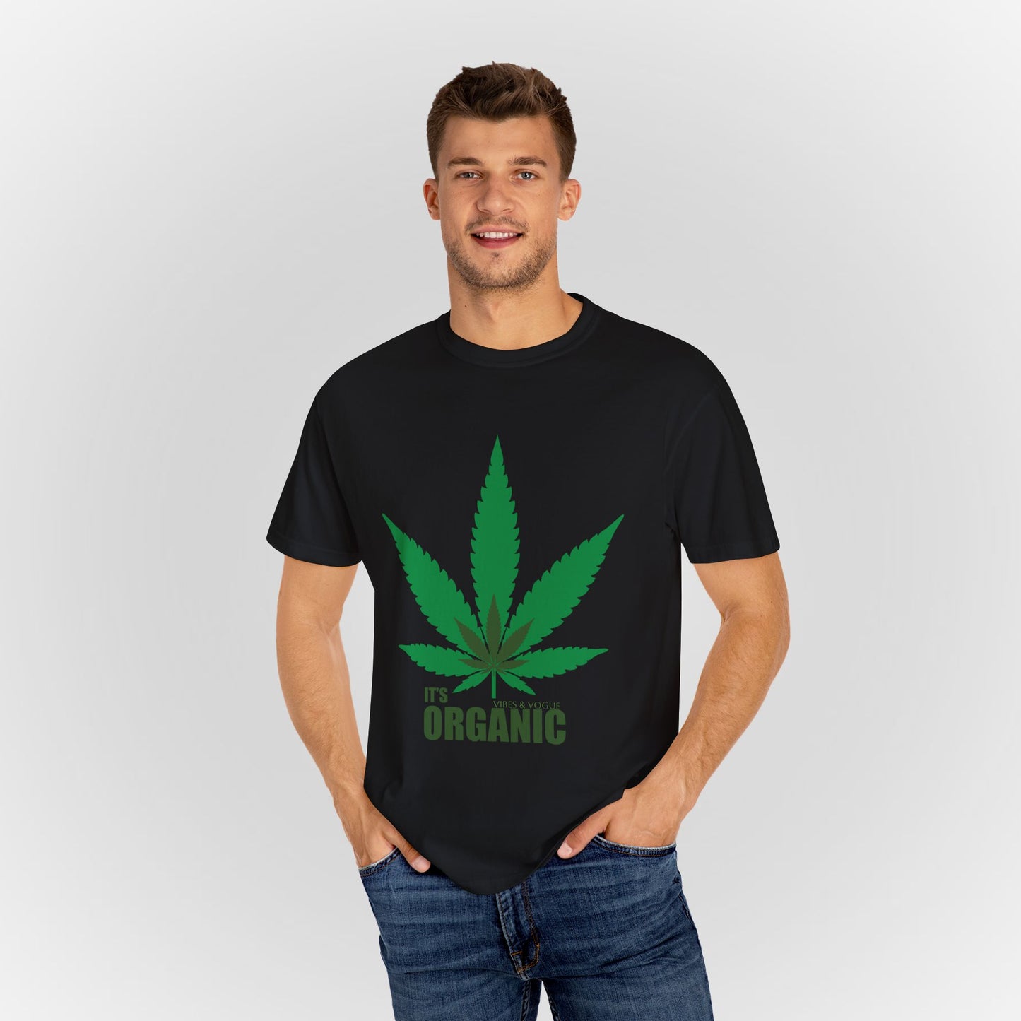 Organic Cannabis Leaf Unisex T-Shirt | Eco-Friendly Apparel for Green Living