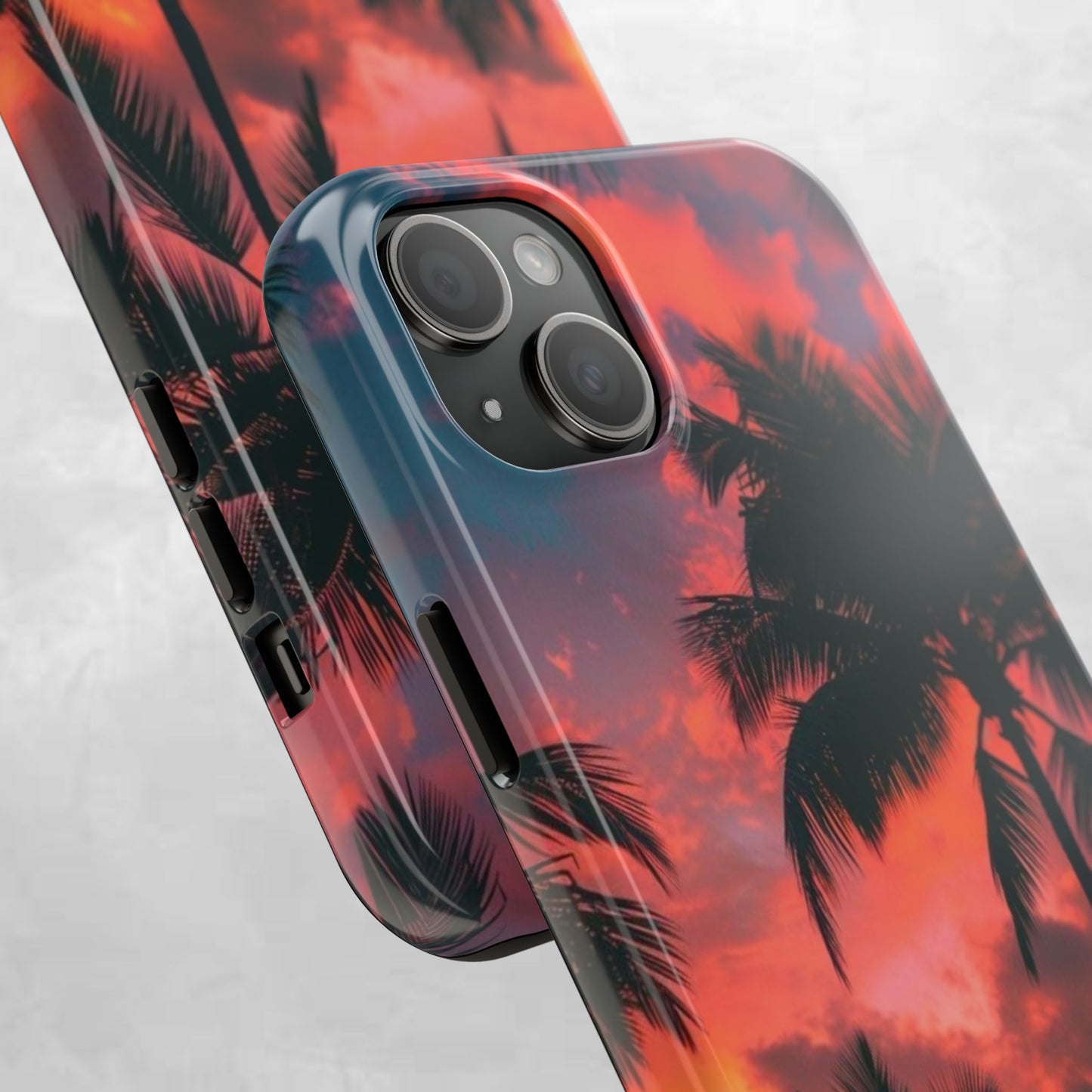Tropical Sunset Tough Phone Case — Palm Tree Sunset Protective Phone Cover