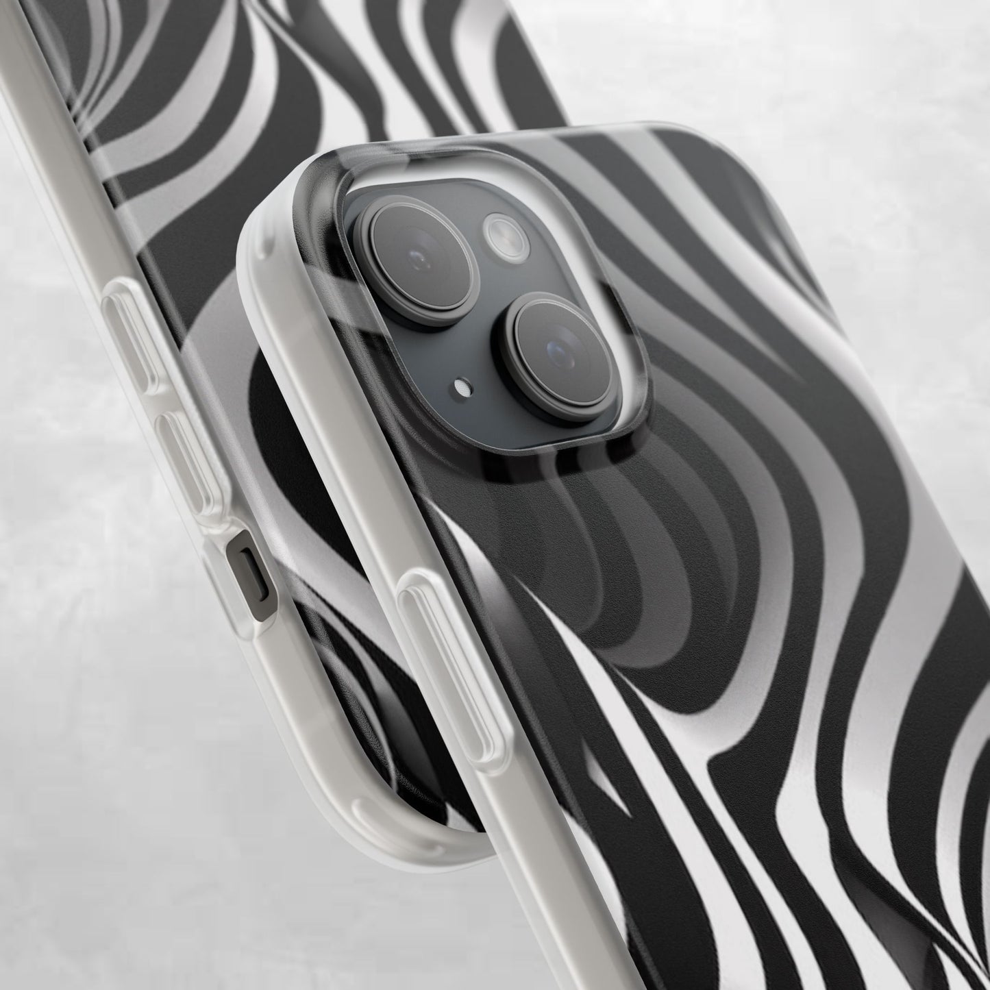 Stylish Phone Cases, Trendy Flexi Cases for iPhone, Black and White Art Case, Gifts for Him/Her, Phone Accessories, Unique Design