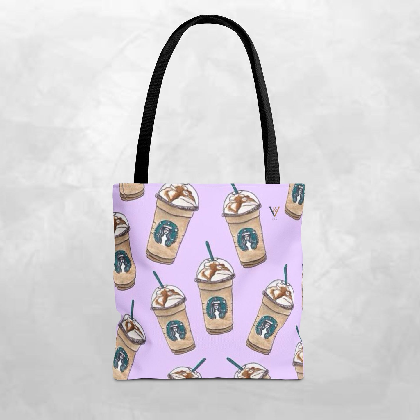 Starbucks Frappuccino Tote Bag, Coffee Lover's Shopping Bag, Perfect for Gift, Reusable Grocery Bag, Cute Beach Bag, Eco-Friendly Tote