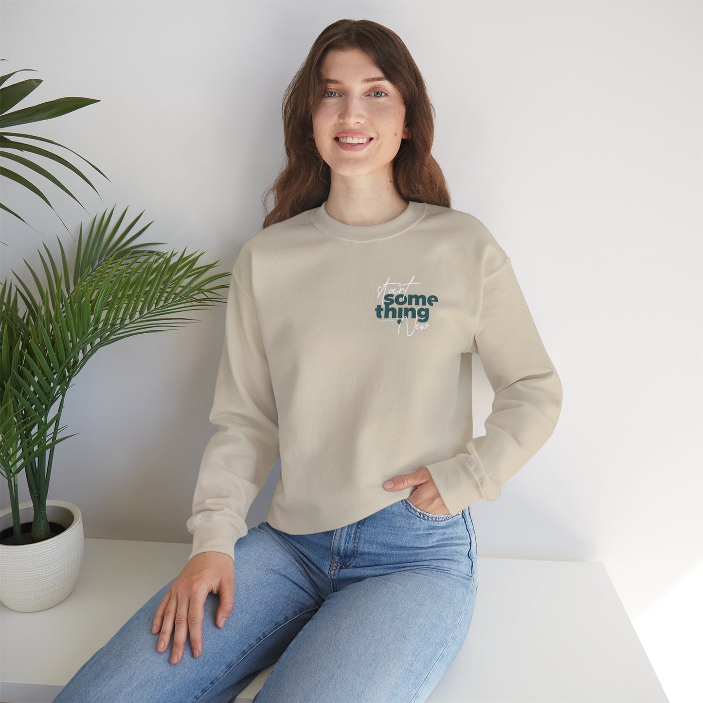Minimal 'Do Something' Crewneck Sweatshirt