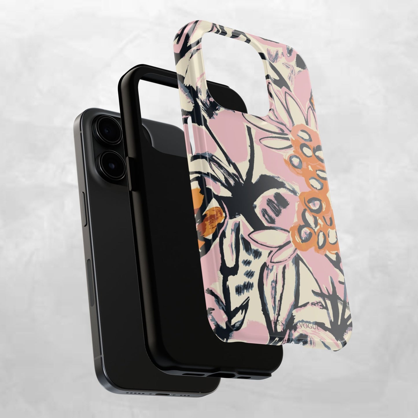 Purple Ocean Creatures Tough Phone Case — Jellyfish, Turtle & Floral Protective Cover