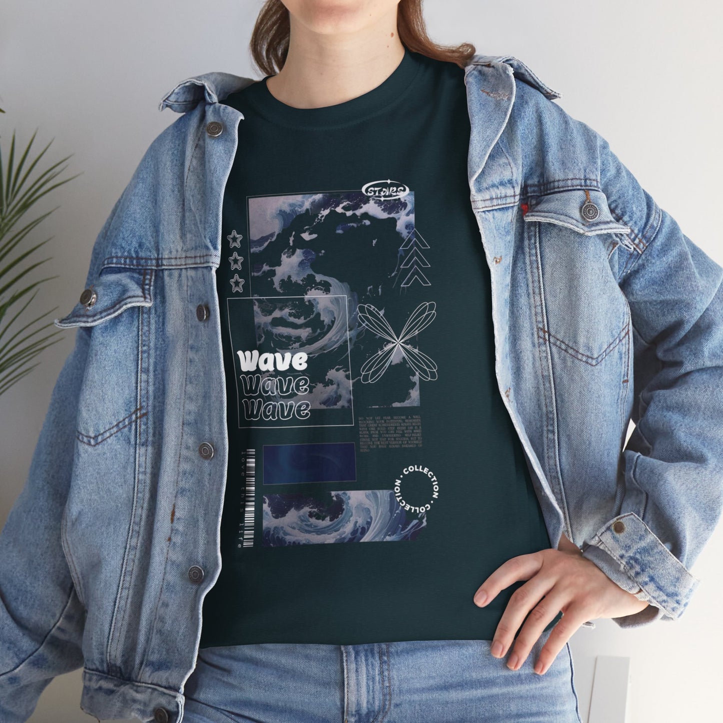 Wave Graphic Tee — Retro Surf Collage T-Shirt