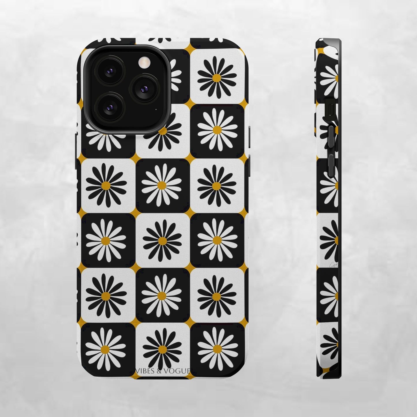 Retro Daisy Magnetic Tough Case - Stylish Protection for Your Phone
