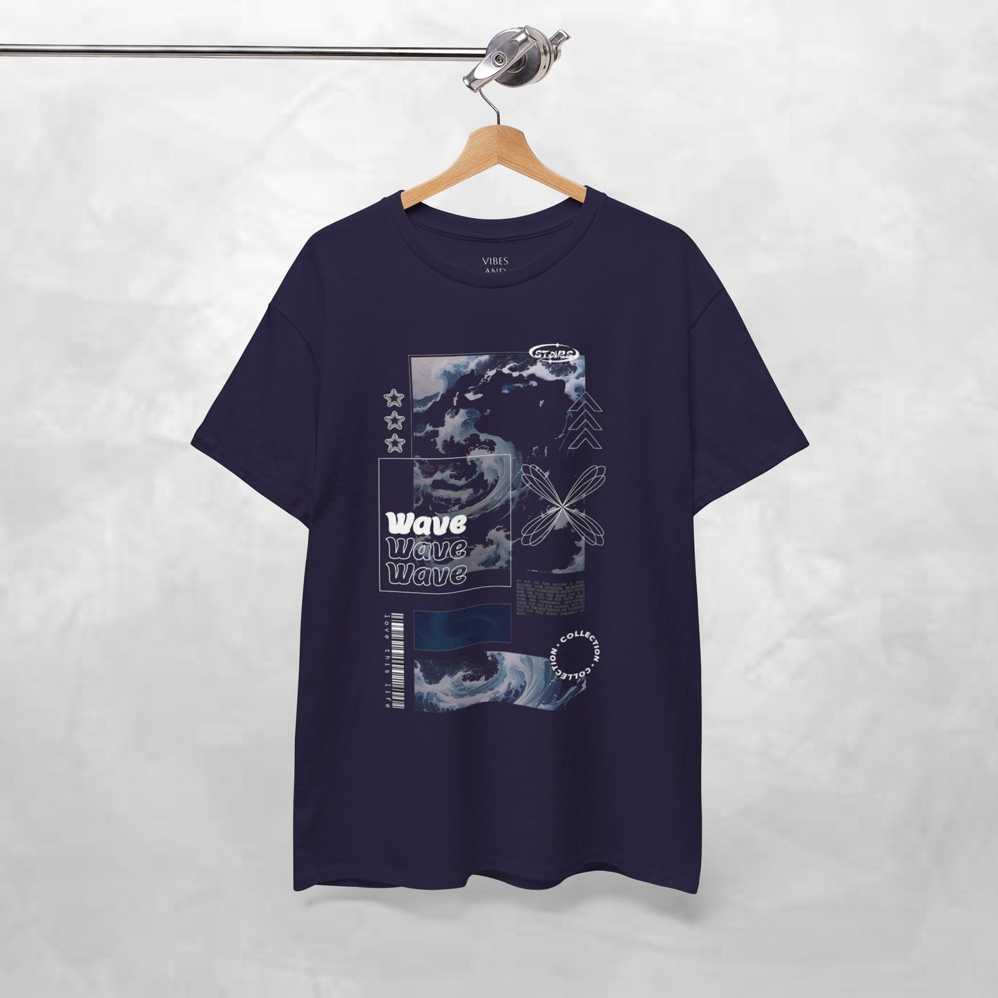 Wave Graphic Tee — Retro Surf Collage T-Shirt