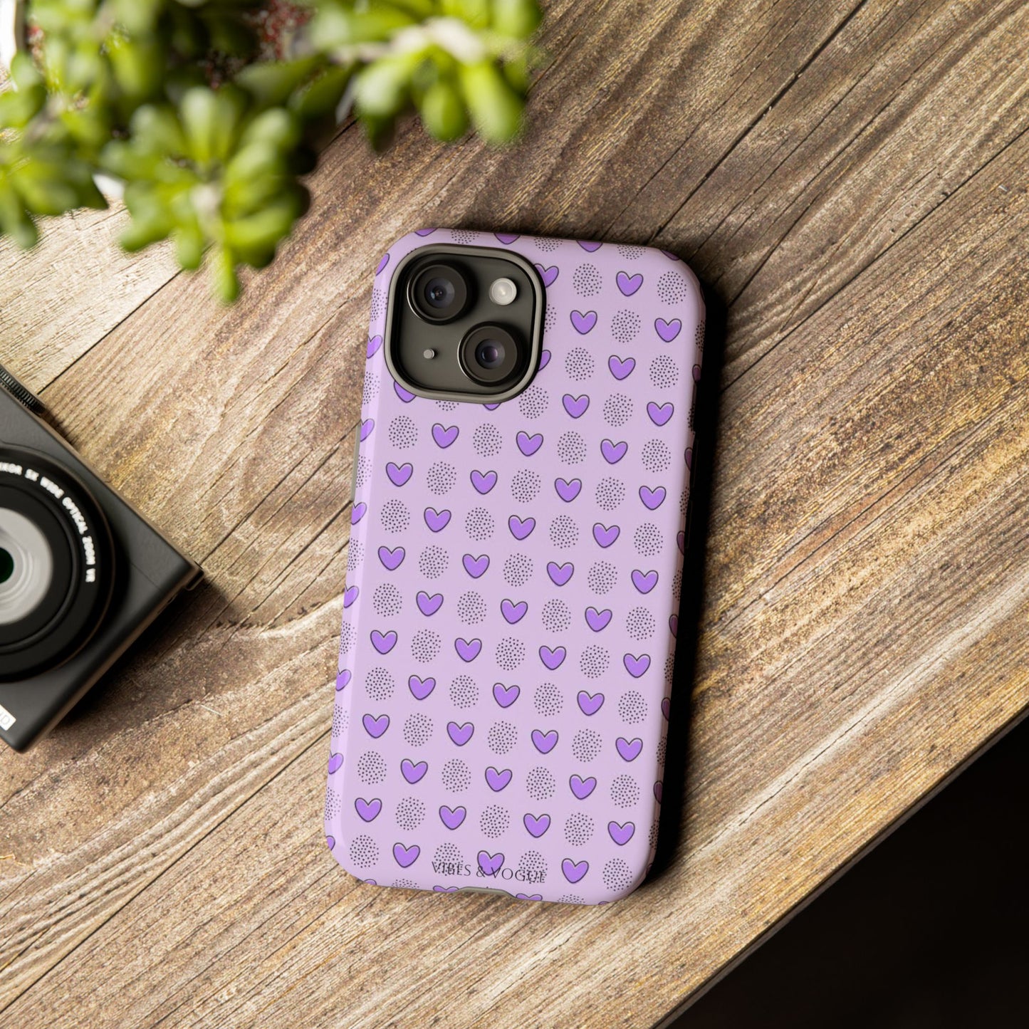 Purple Heart Pattern Phone Case - Tough Cases for a Stylish & Protective Vibe