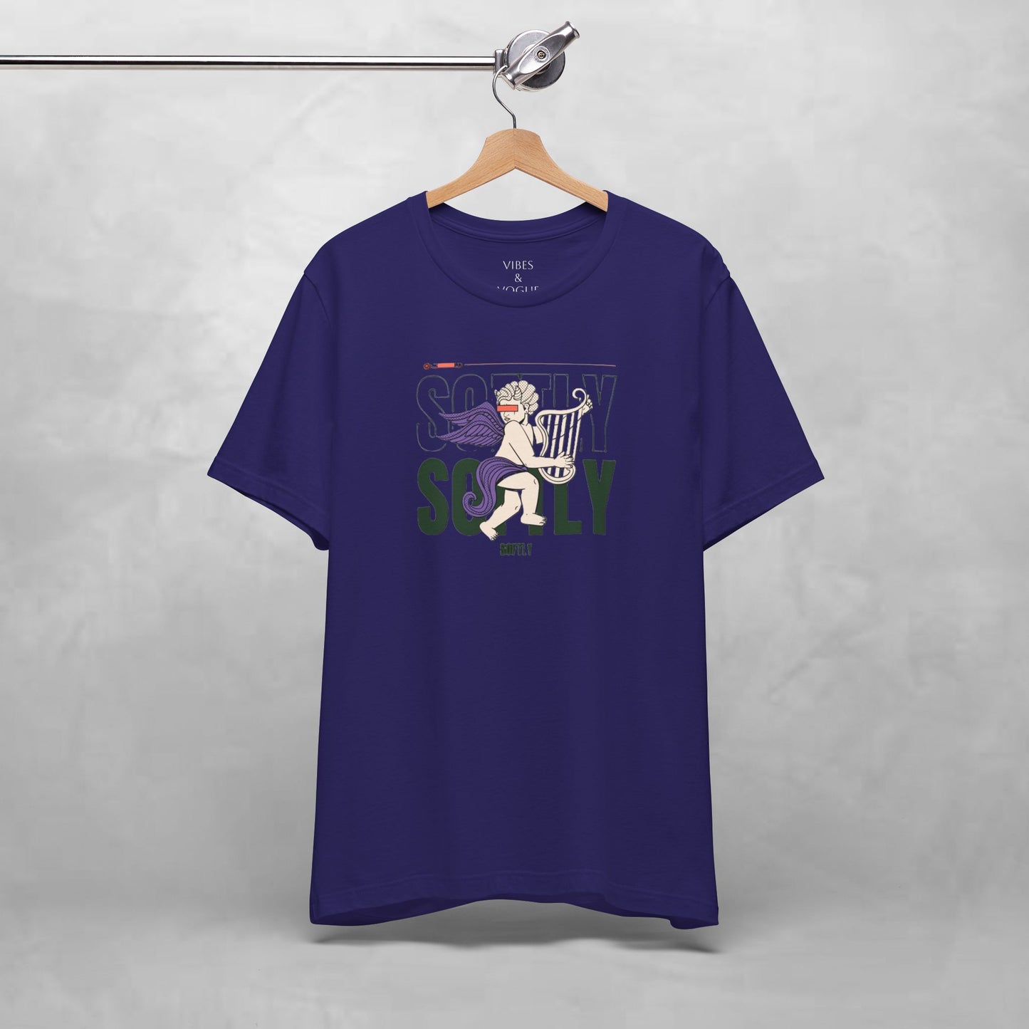 Unisex Short Sleeve Tee with Harp Design, Casual Tee, Gift for Music Lovers, Summer Wear, Concert Outfit, Friendship Tee