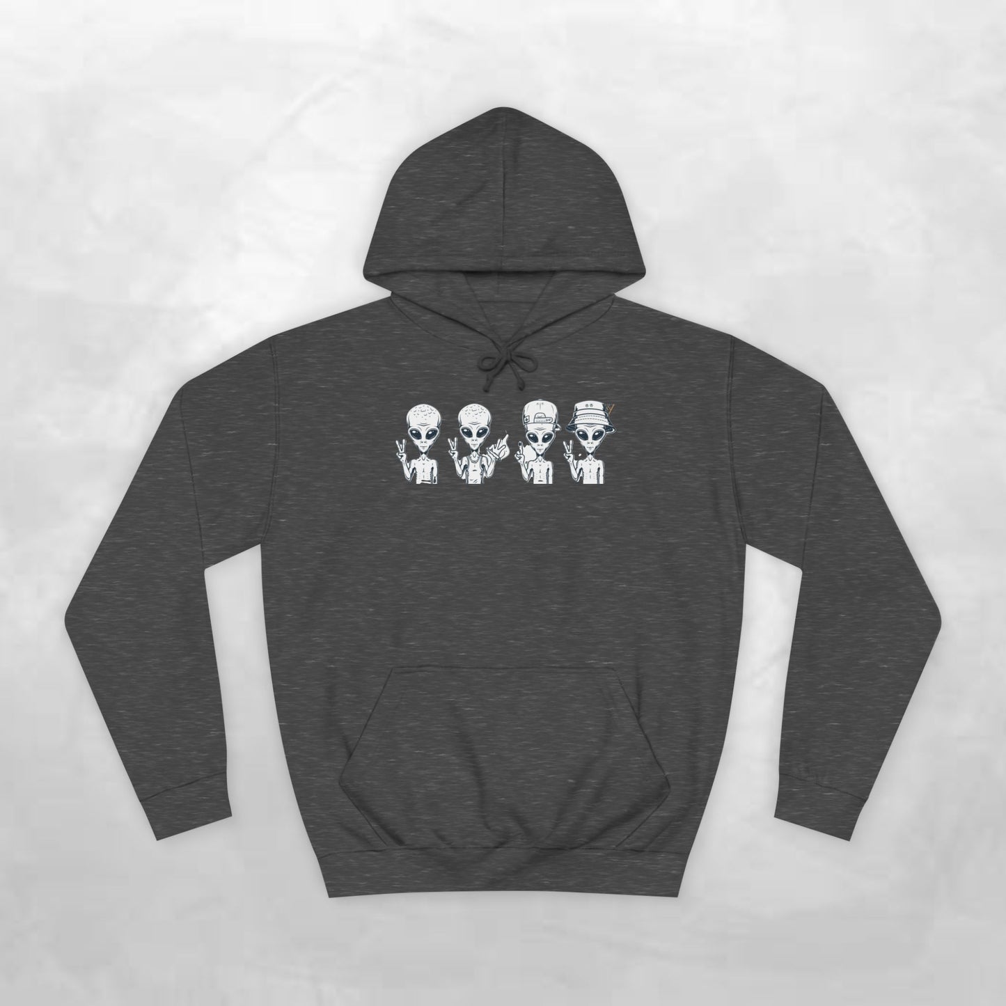 Retro Alien College Hoodie - Unisex Warm Sweatshirt for Campus Style