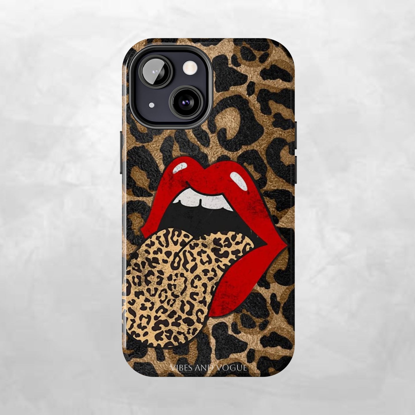 Leopard Lip Tough Phone Case — Bold Animal Print Phone Cover