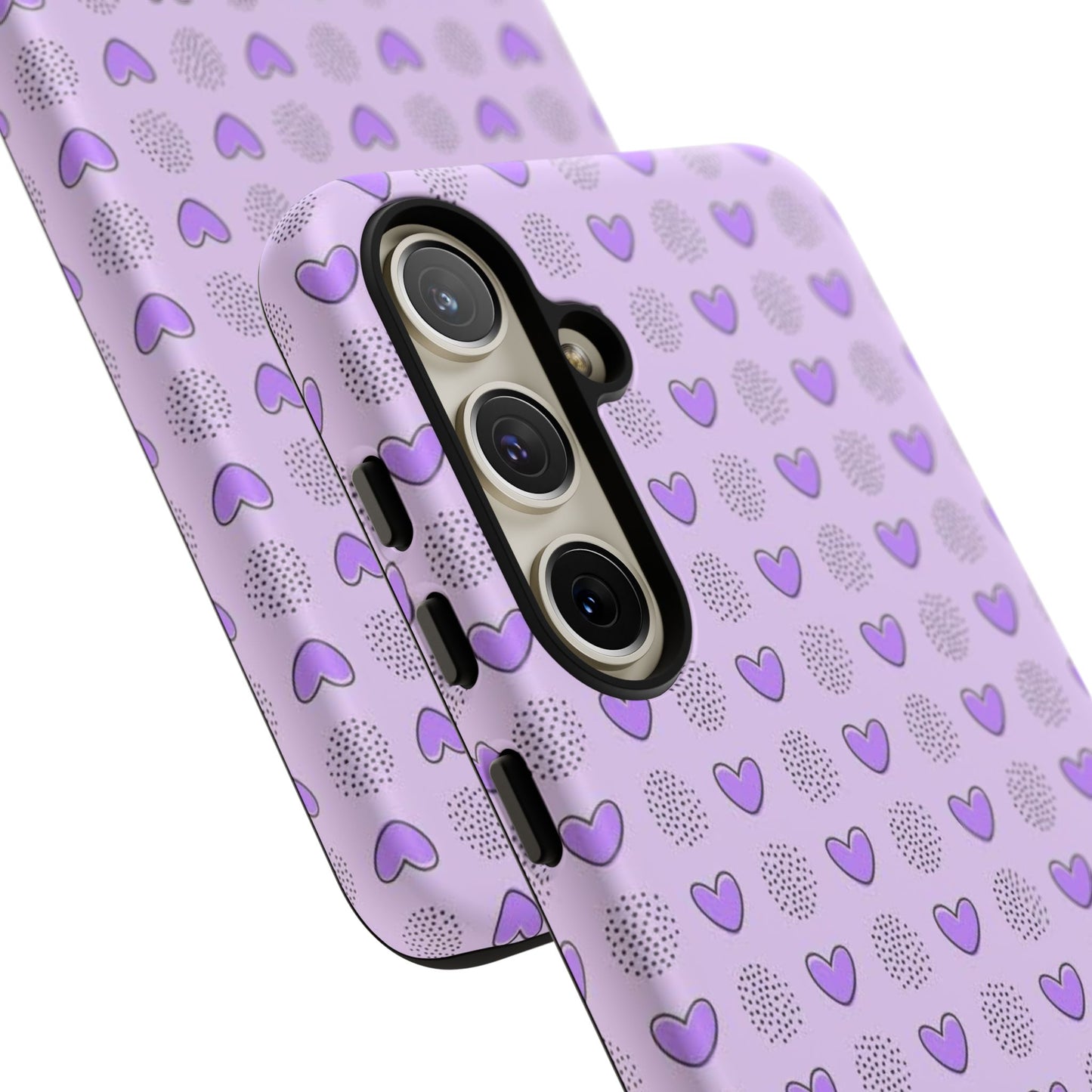 Purple Heart Pattern Phone Case - Tough Cases for a Stylish & Protective Vibe