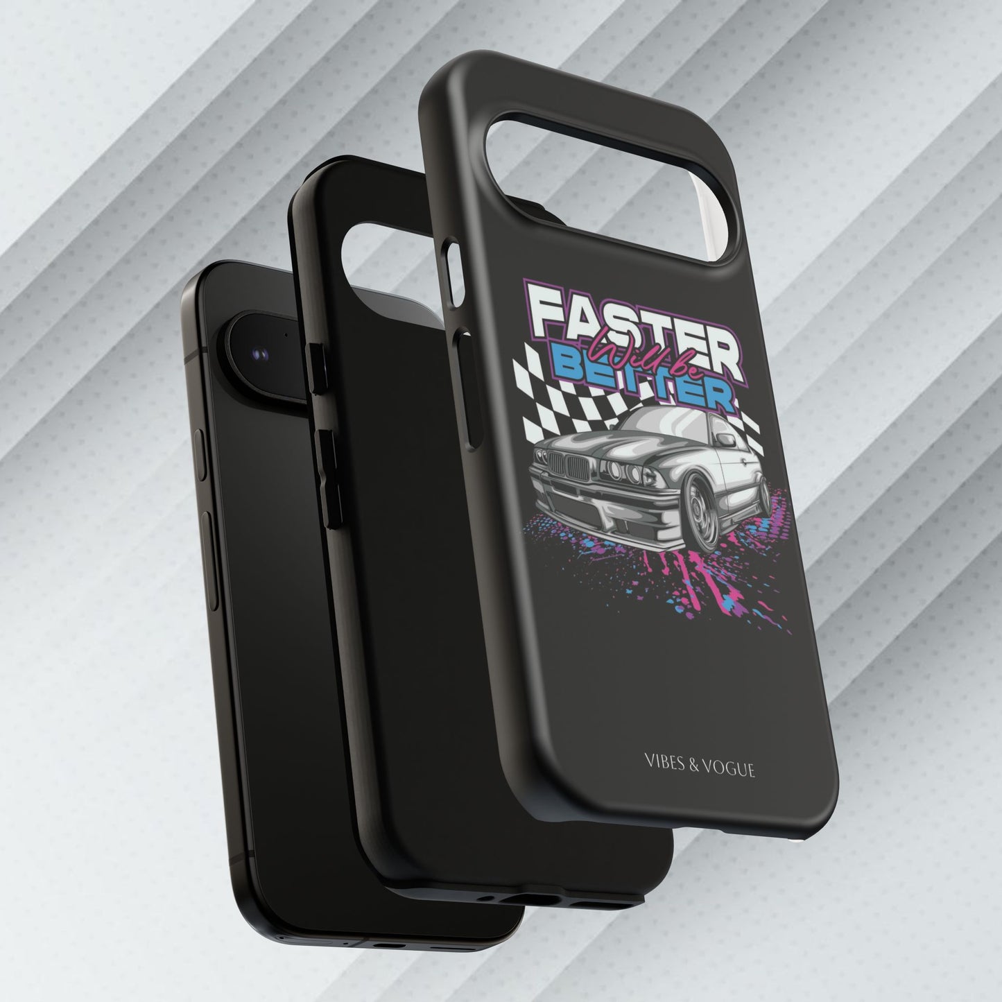 Racing Phone Case - 'Faster Is Better' Design for Car Enthusiasts