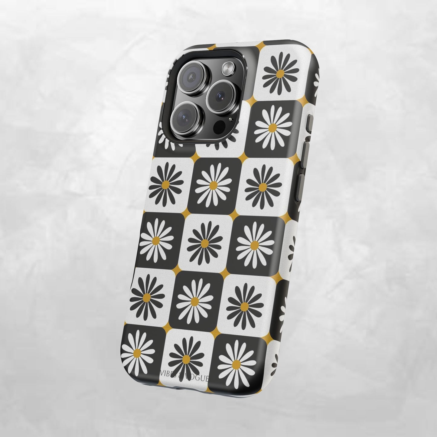 Retro Daisy Magnetic Tough Case - Stylish Protection for Your Phone