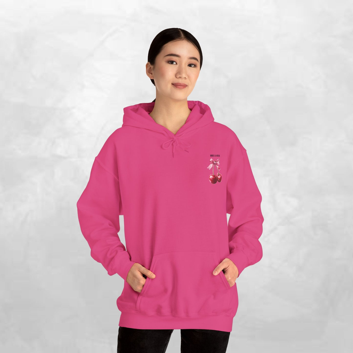 Cherry Bow Unisex Hoodie - Sweet, Cozy Style for Spring, Casual Wear, Gift for Birthdays, Summer Fun, Festival Fashion
