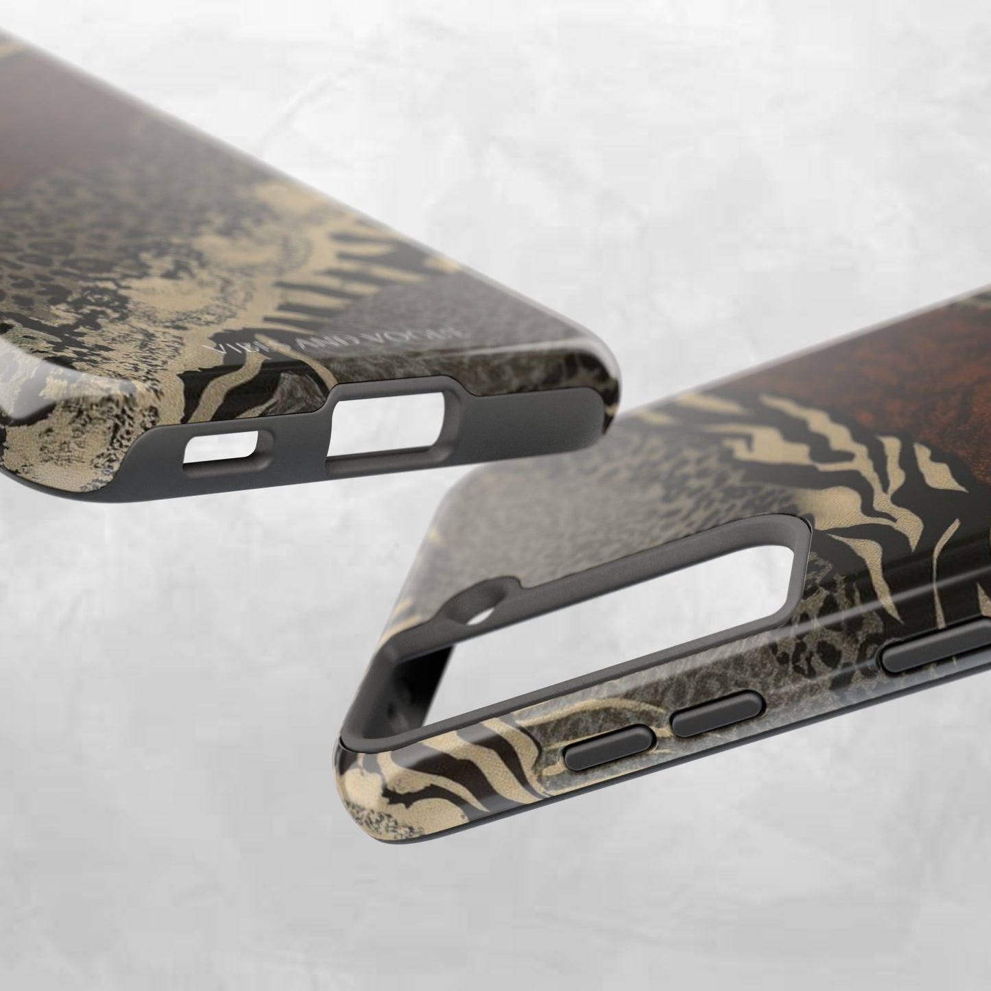 Safari Patchwork Tough Phone Case — Brown Leopard & Zebra Animal Print