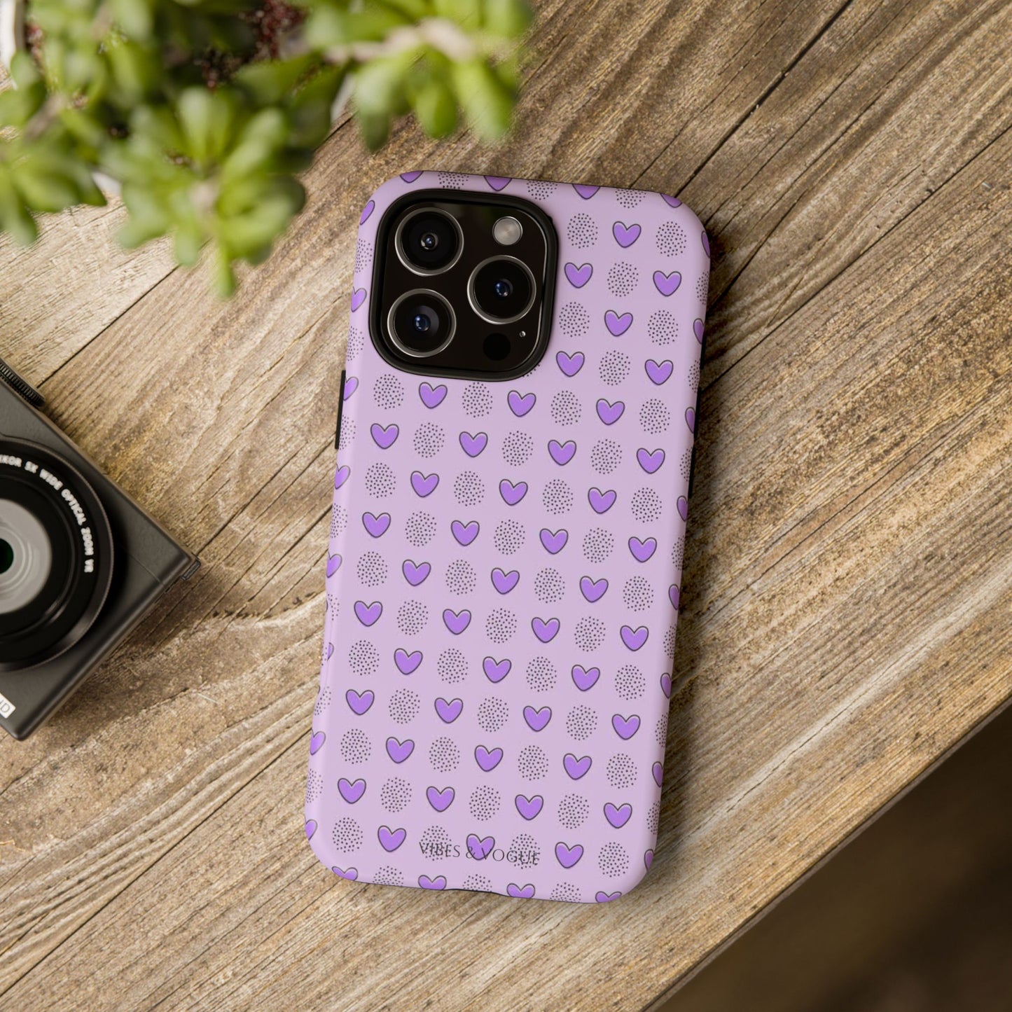 Purple Heart Pattern Phone Case - Tough Cases for a Stylish & Protective Vibe