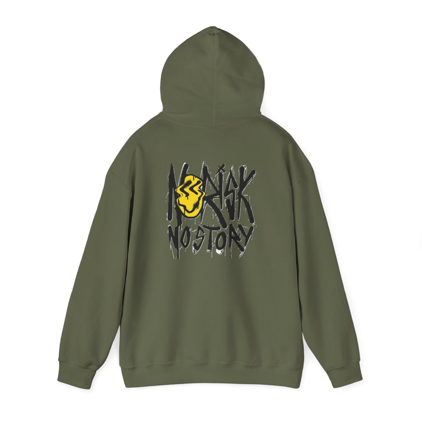 Unisex Heavy Blend Hooded Sweatshirt, Cozy Casual Wear, Trendy Street Style, Gift for Friends, Vibes & Vogue Design, Norisk No Story Hoodie