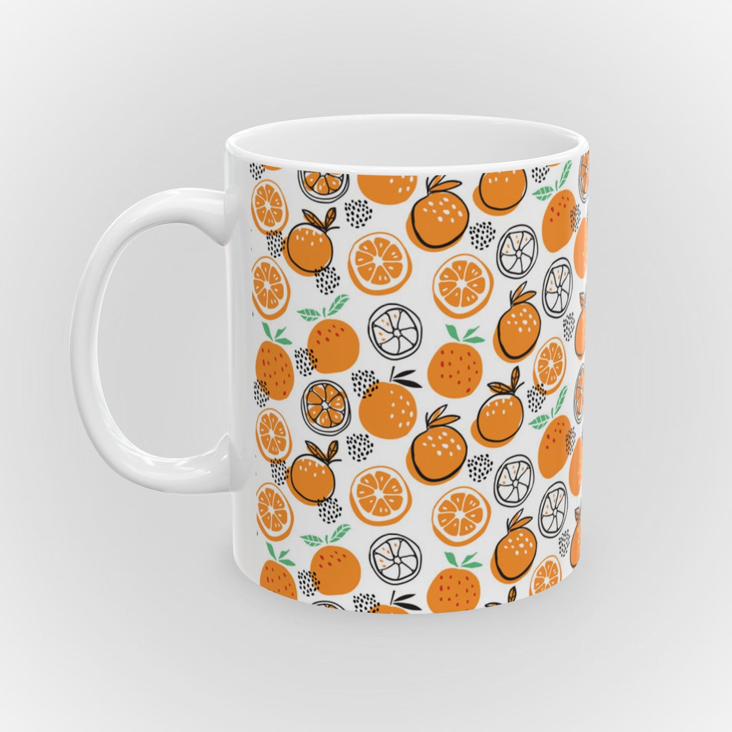Citrus Patterned Ceramic Mug - Perfect for Summer Sips!