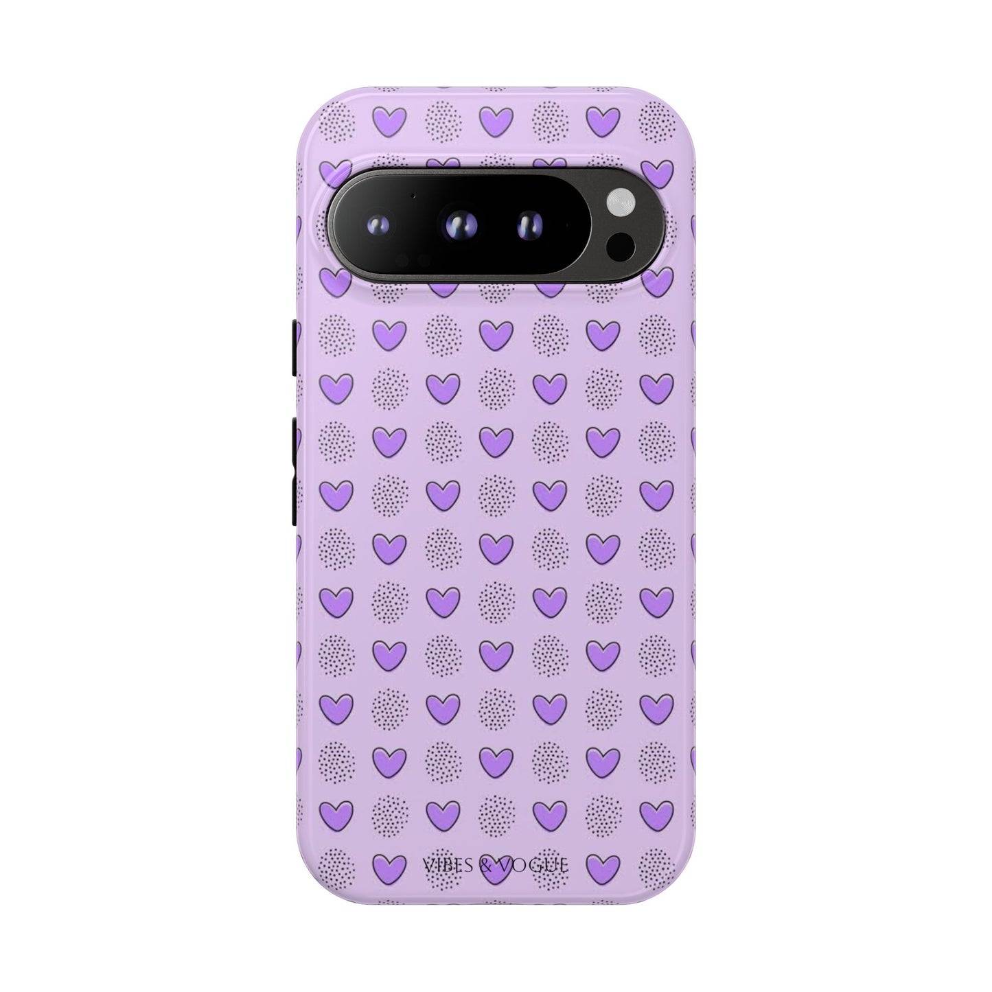 Purple Heart Pattern Phone Case - Tough Cases for a Stylish & Protective Vibe