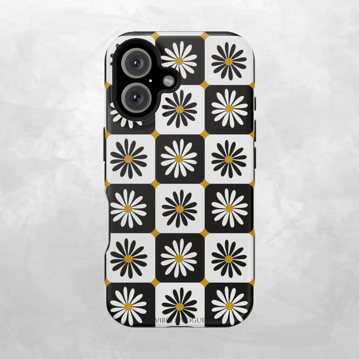 Retro Daisy Magnetic Tough Case - Stylish Protection for Your Phone