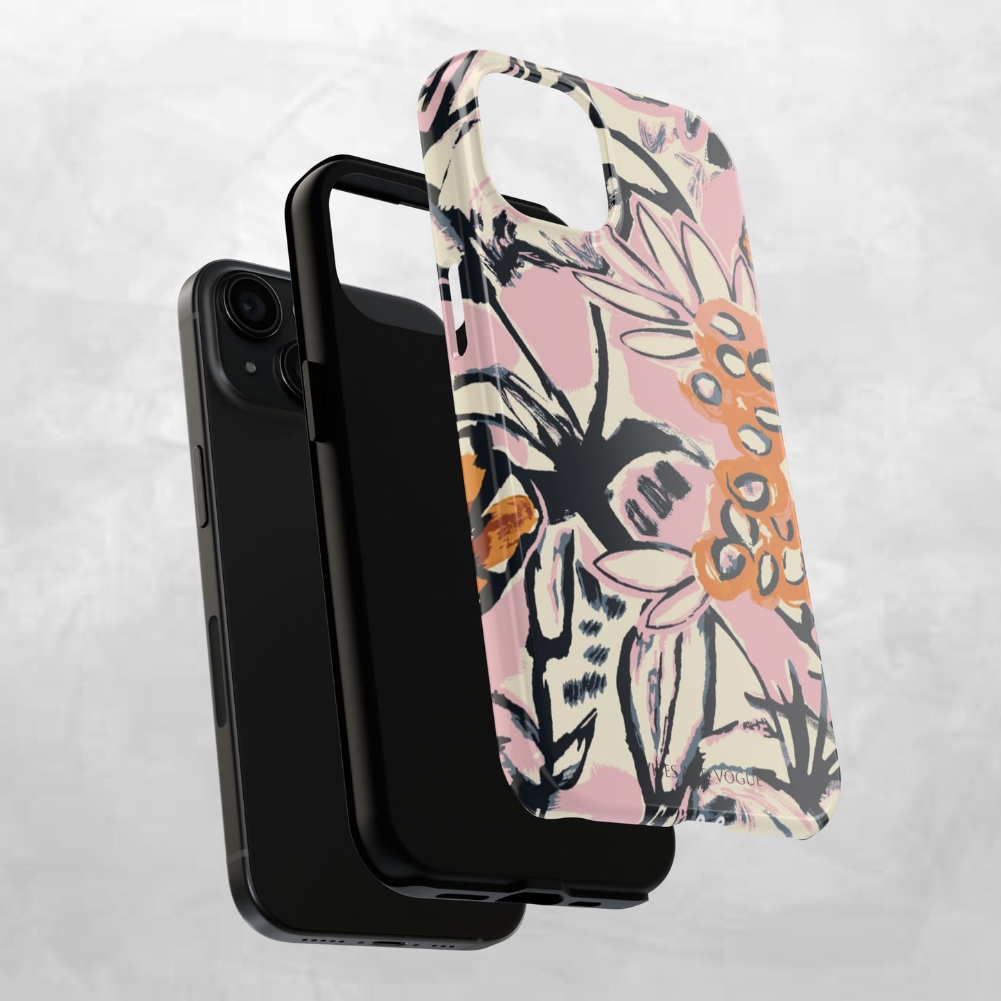 Purple Ocean Creatures Tough Phone Case — Jellyfish, Turtle & Floral Protective Cover