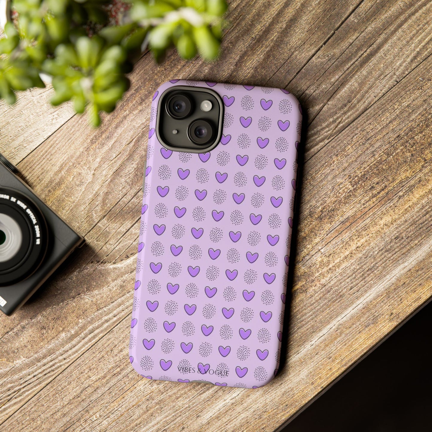 Purple Heart Pattern Phone Case - Tough Cases for a Stylish & Protective Vibe