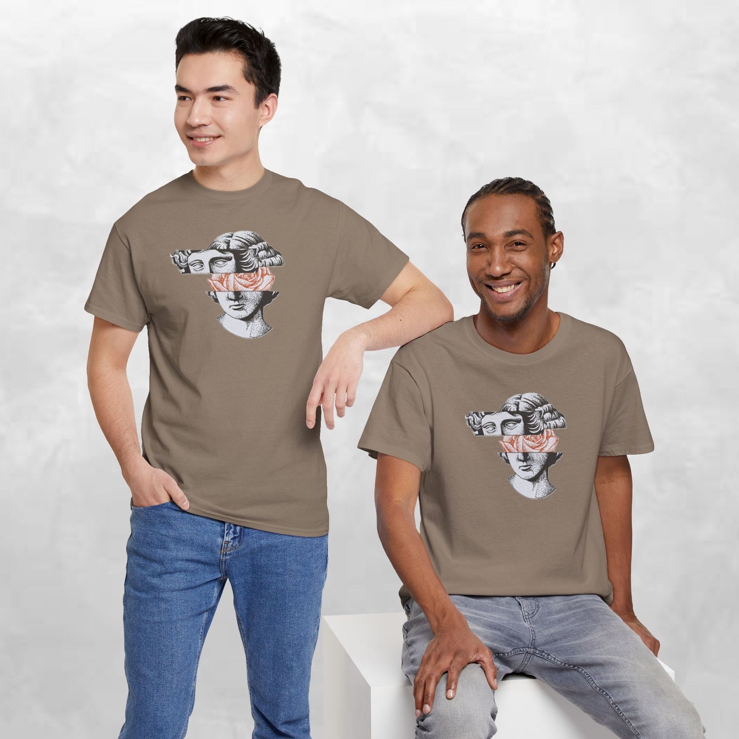 Artistic Unisex Heavy Cotton Tee – Abstract Face Design