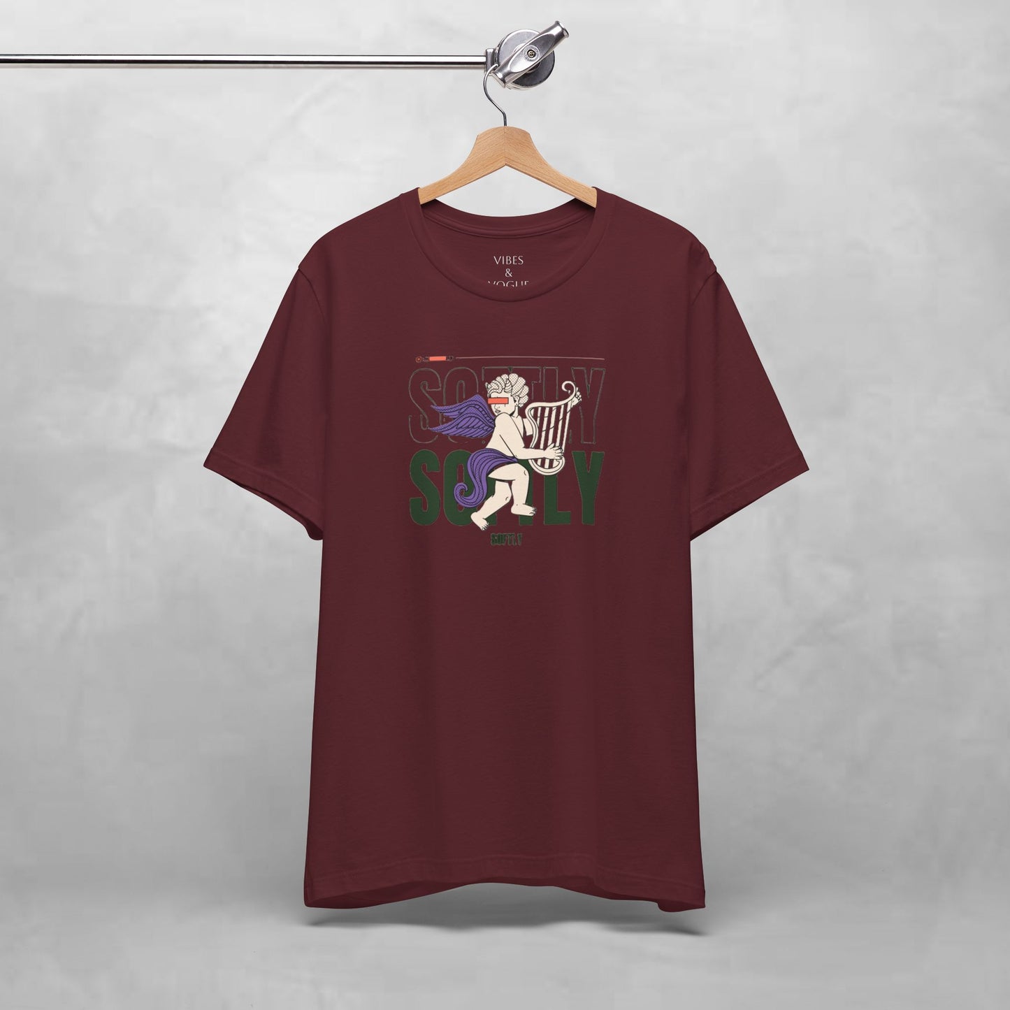 Unisex Short Sleeve Tee with Harp Design, Casual Tee, Gift for Music Lovers, Summer Wear, Concert Outfit, Friendship Tee