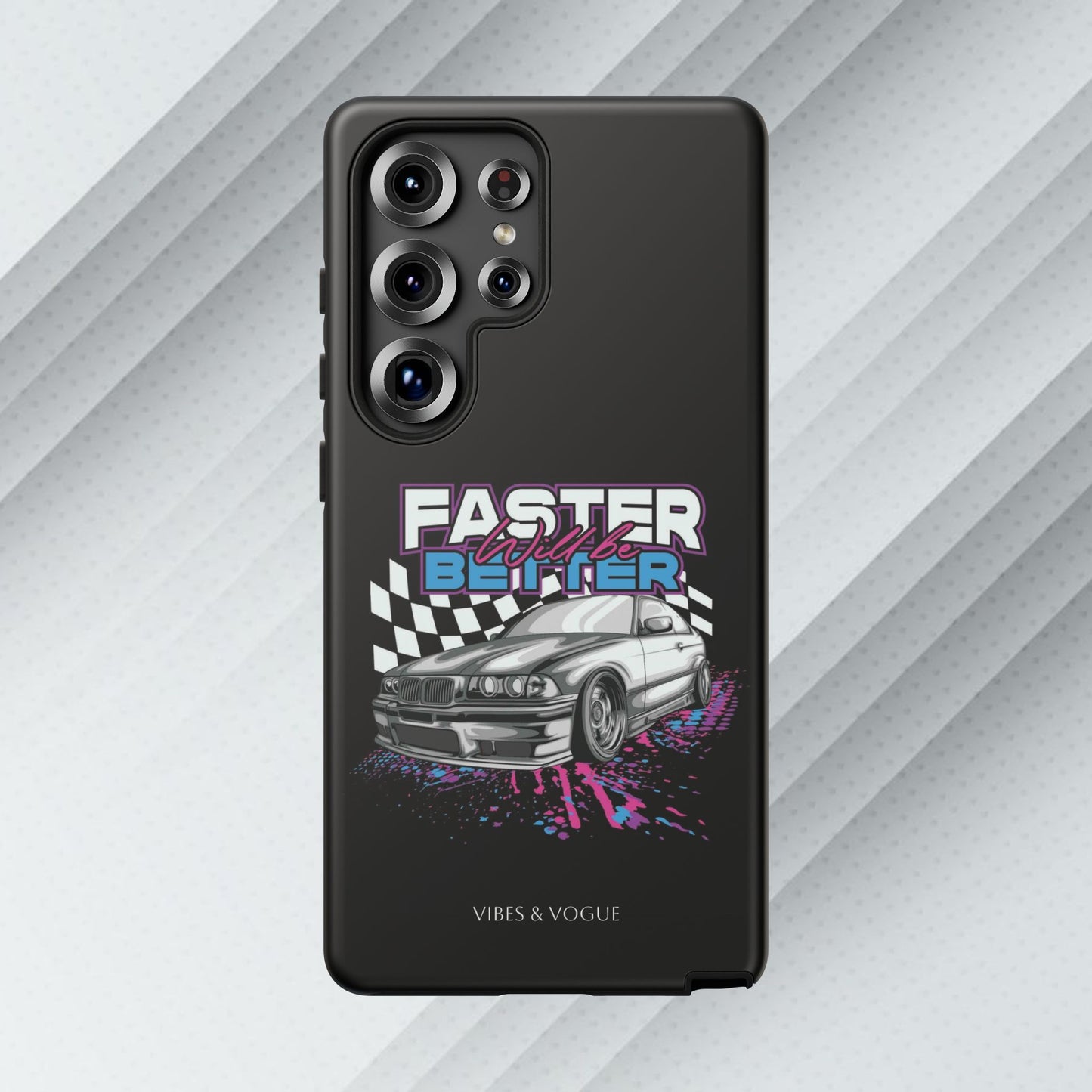 Racing Phone Case - 'Faster Is Better' Design for Car Enthusiasts