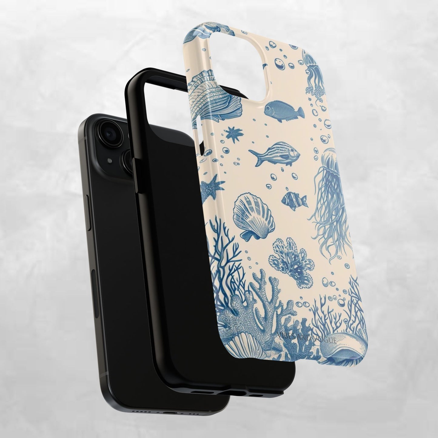 Ocean Blue Marine Pattern Tough Phone Case