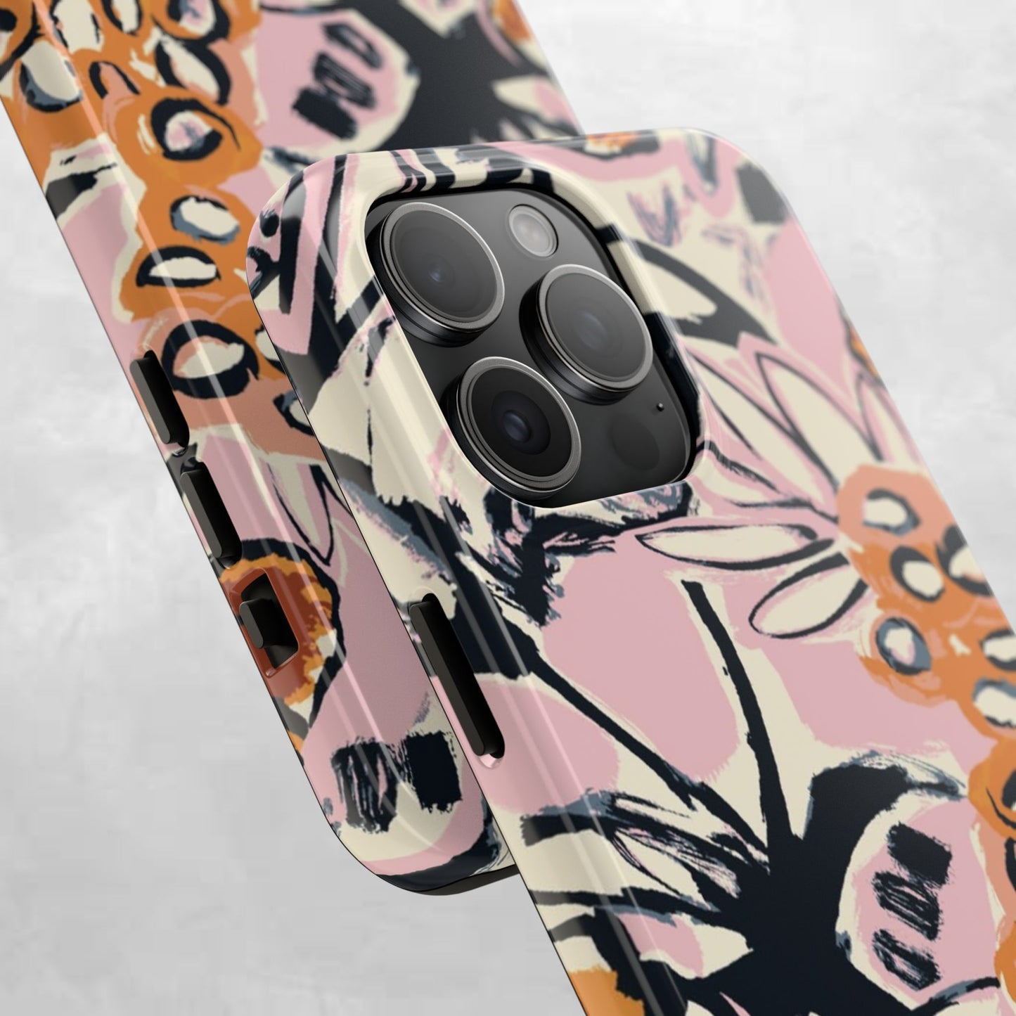 Purple Ocean Creatures Tough Phone Case — Jellyfish, Turtle & Floral Protective Cover