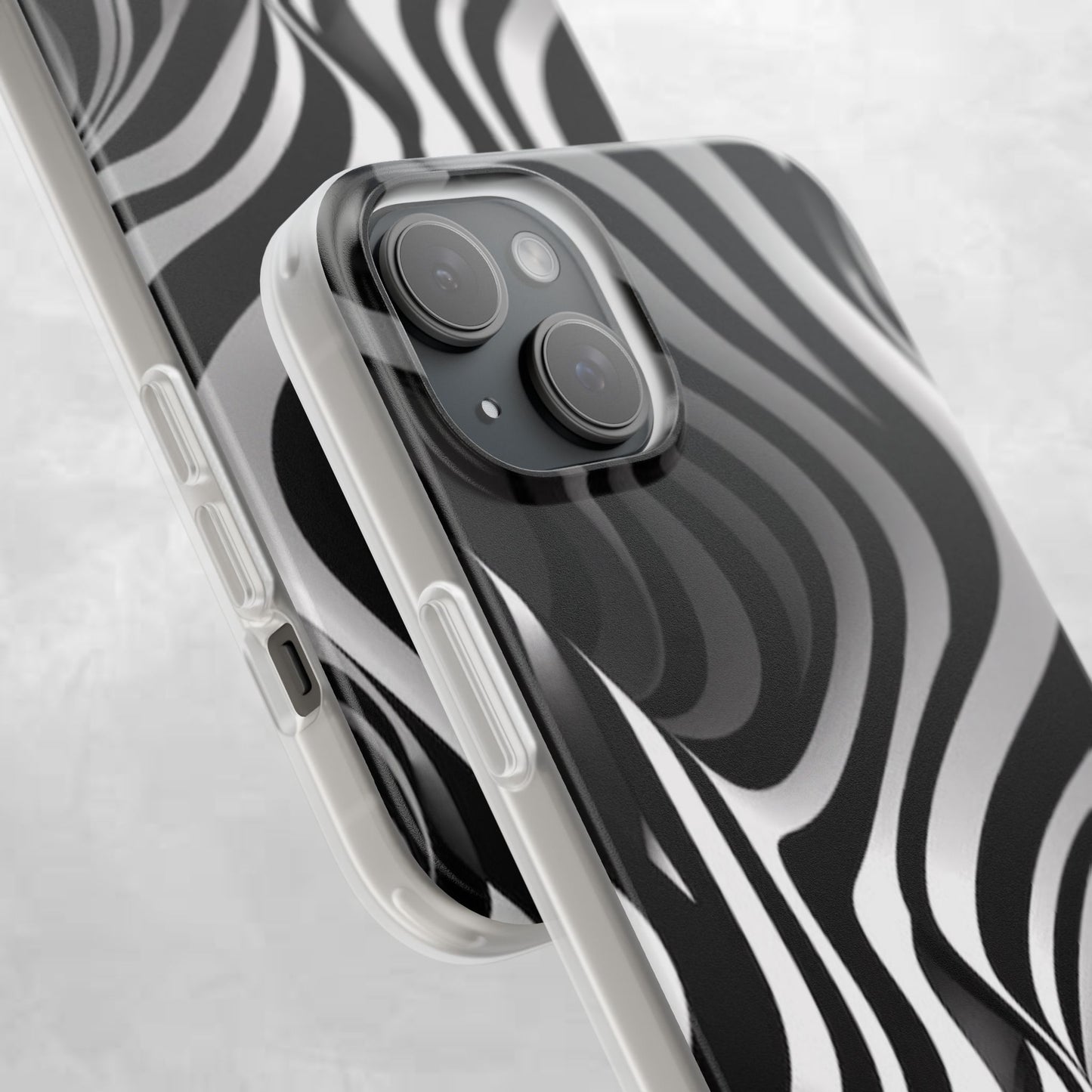 Stylish Phone Cases, Trendy Flexi Cases for iPhone, Black and White Art Case, Gifts for Him/Her, Phone Accessories, Unique Design