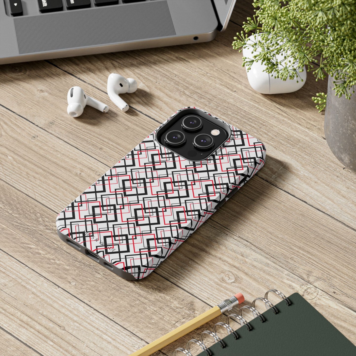 Stylish Geometric Tough Phone Case - Modern Design for Trendsetters