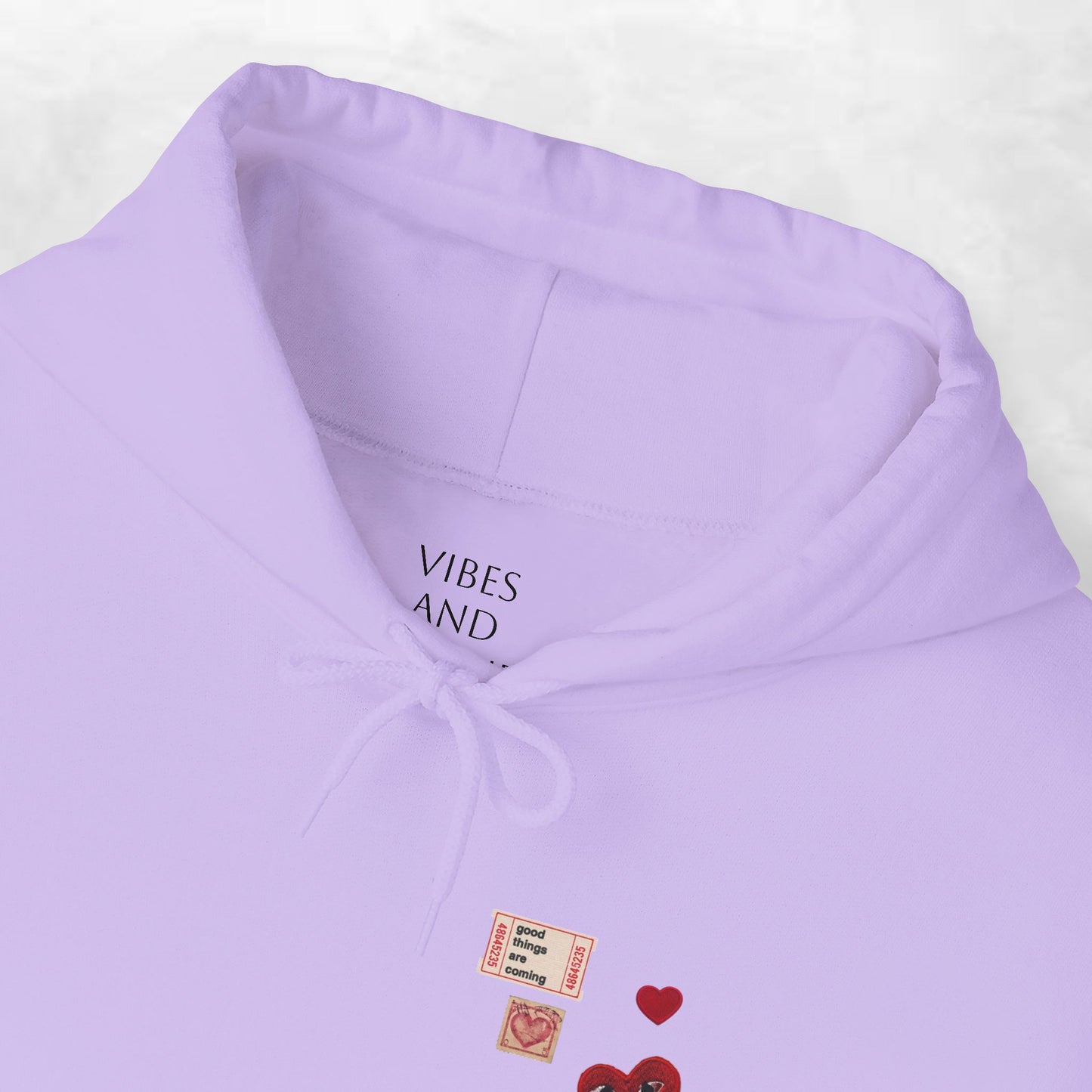 Hoodie — Tiny Vintage Valentine Hearts Chest Print
