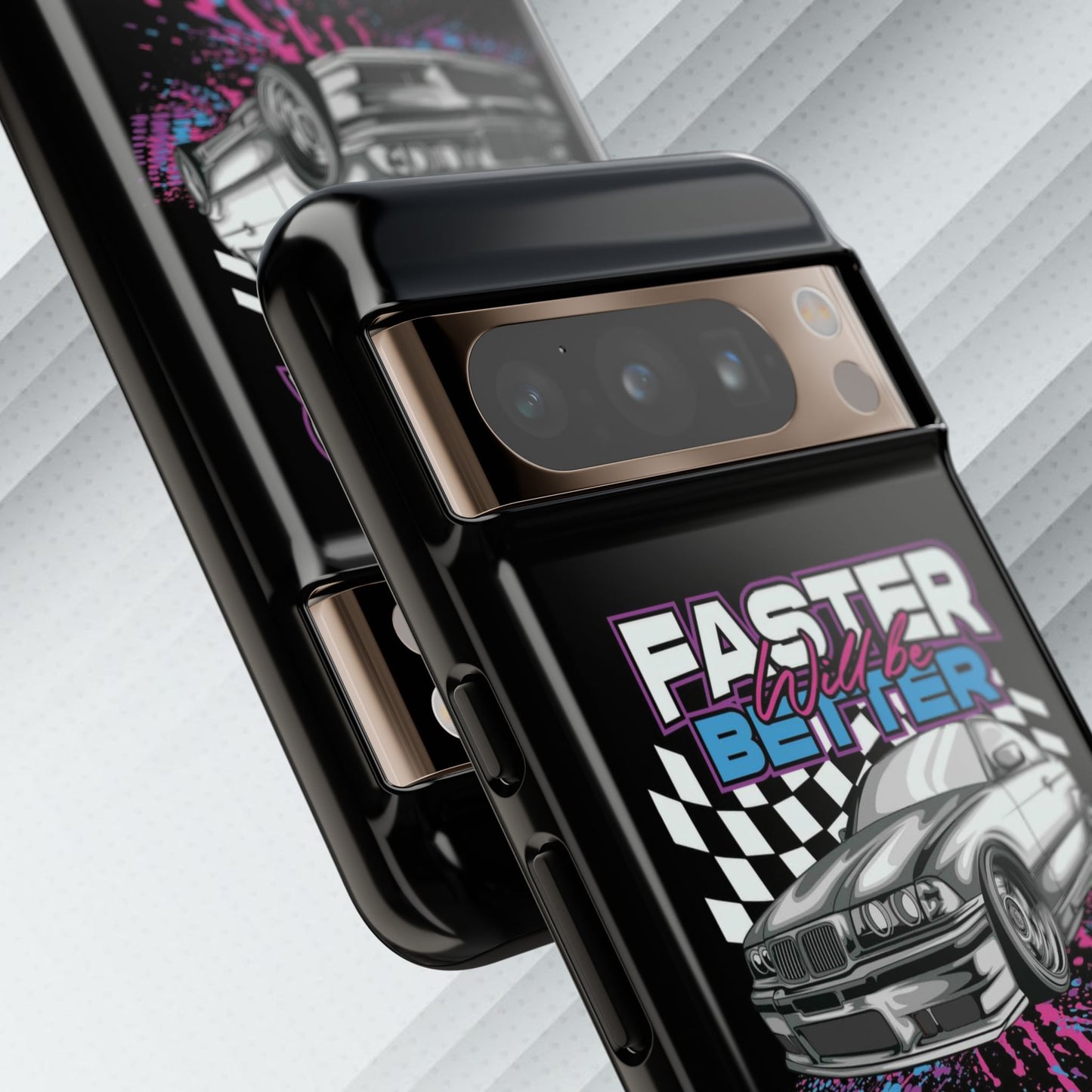 Racing Phone Case - 'Faster Is Better' Design for Car Enthusiasts