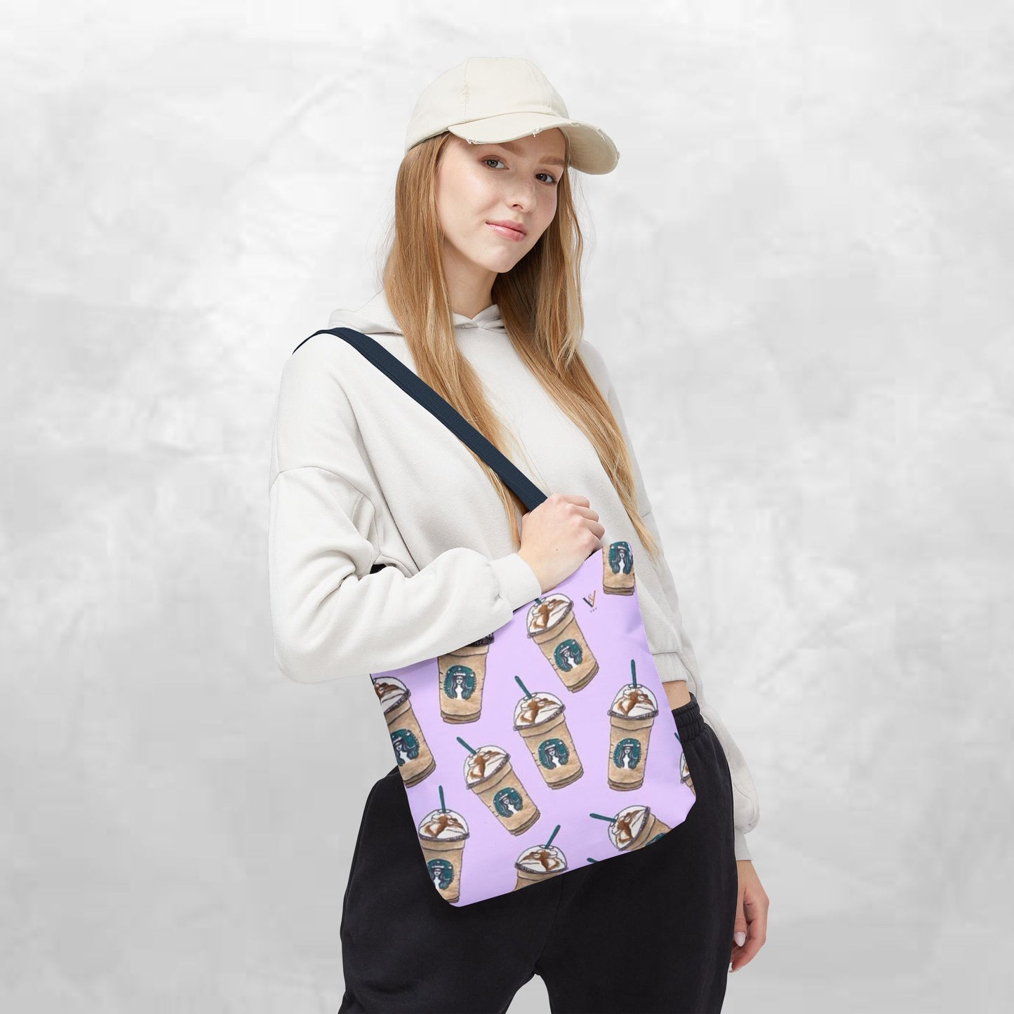 Starbucks Frappuccino Tote Bag, Coffee Lover's Shopping Bag, Perfect for Gift, Reusable Grocery Bag, Cute Beach Bag, Eco-Friendly Tote